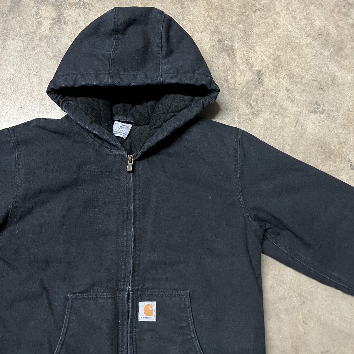 Carhartt × Carhartt Wip × Vintage Carhartt Black Full-Zip Hooded Jacket (Youth 14-16) Size US XXS / EU 40 - 1 Thumbnail