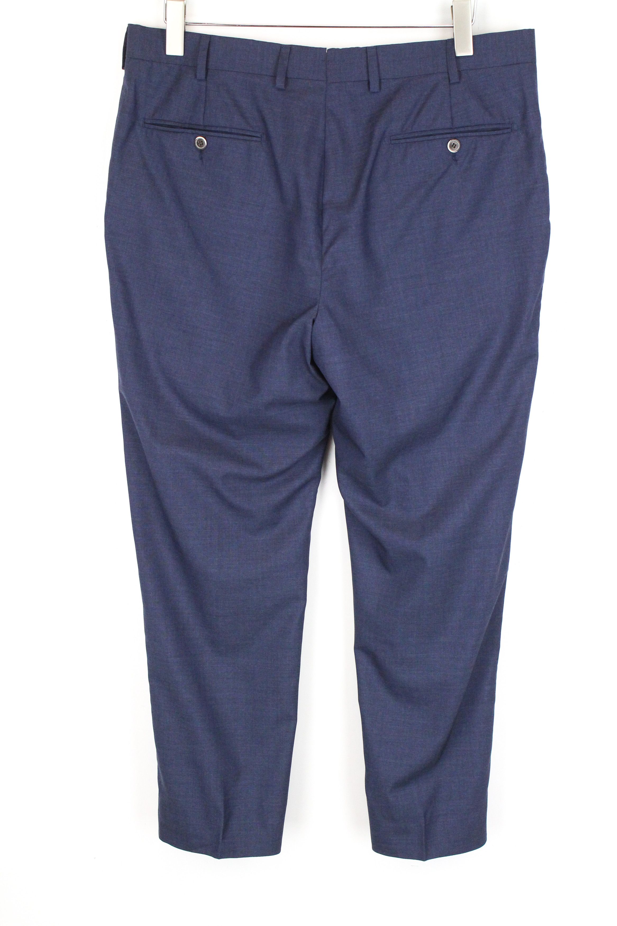 Suitsupply BRESCIA UK42R Blue Wool Lined Pleat Front Trousers 61752 Size 42R - 2 Thumbnail