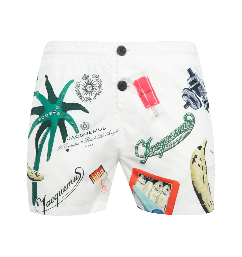 Jacquemus o1h1sh10525 Puntini Swim Shorts in White Size US 36 / EU 52 - 1 Thumbnail