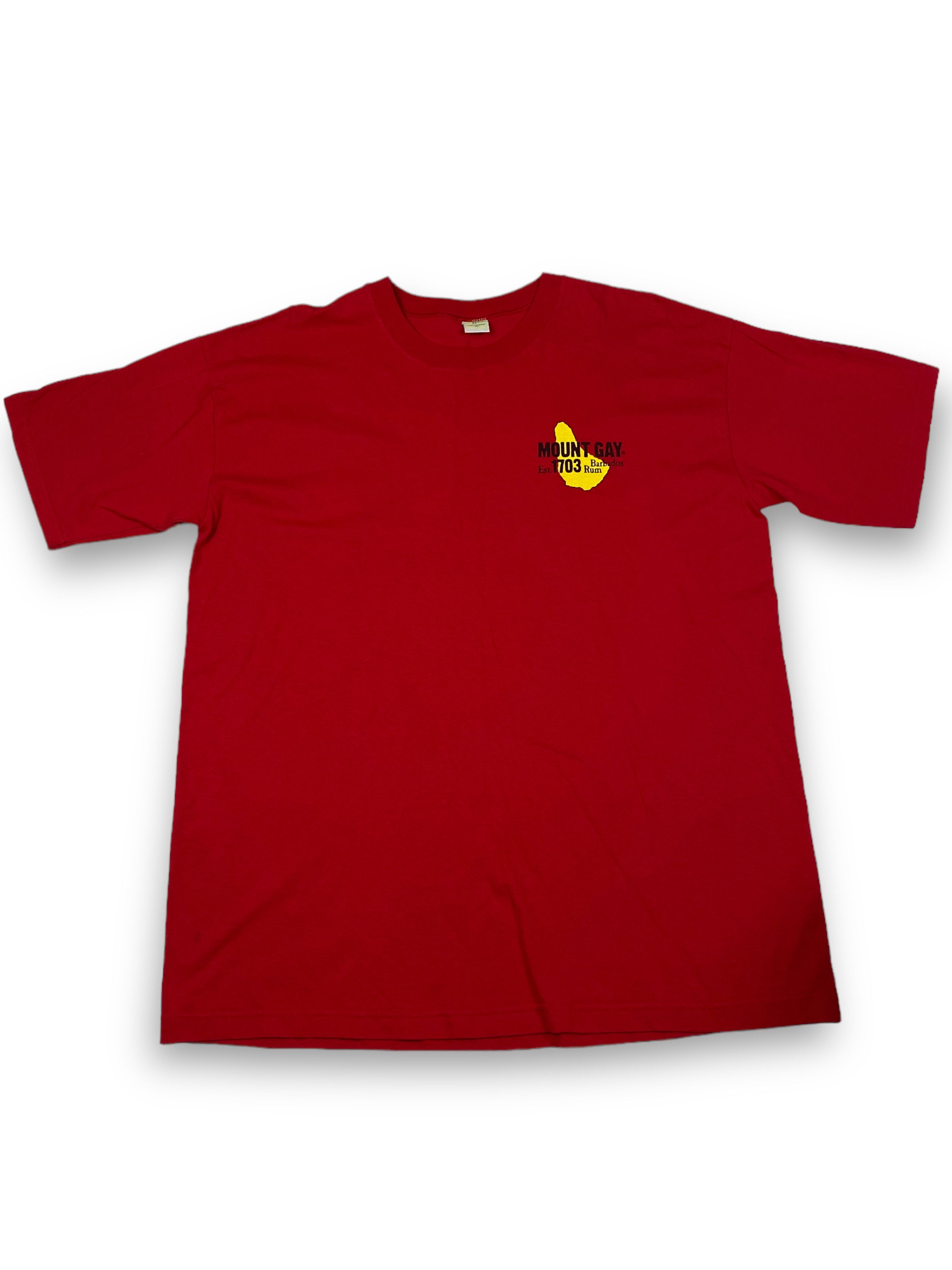 Vintage Vintage MOUNT GAY Barbados Red Big Logo T-Shirt M642 Size US XL / EU 56 / 4 - 2 Thumbnail