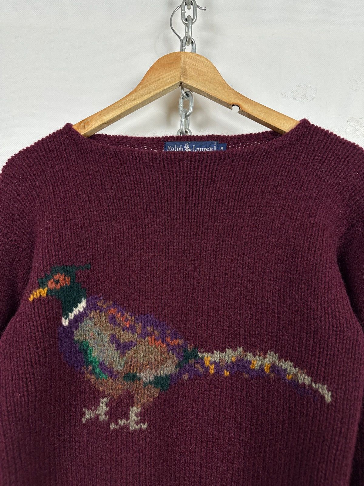 Polo Ralph Lauren 80s Vintage Ralph Lauren Pheasant Wool Hand Knit Sweater Size M / US 6-8 / IT 42-44 - 7 Thumbnail