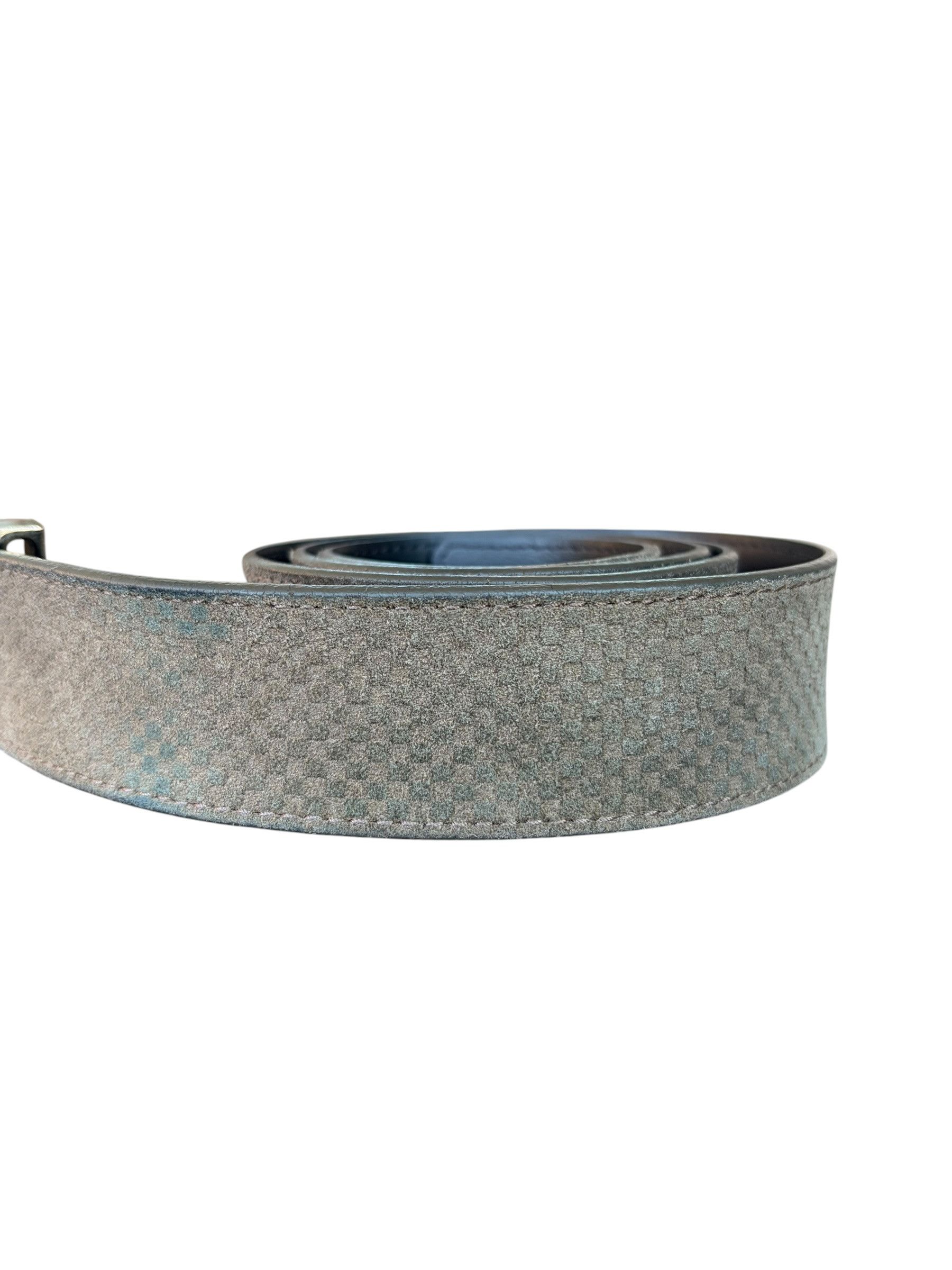 Louis Vuitton Louis Vuitton Light Brown Damier & Silver Buckle Suede Belt Size 32 - 4 Thumbnail