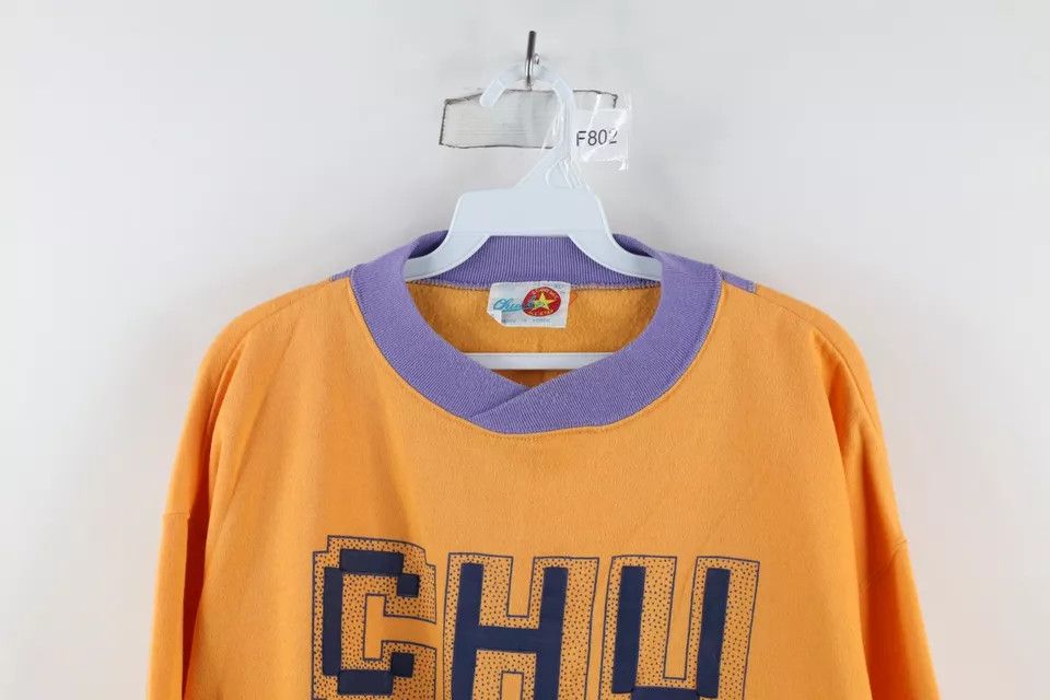 Converse × Vintage Vintage 80s 90s Converse Block Chucks Sweatshirt Orange Size XL / US 12-14 / IT 48-50 - 2 Thumbnail