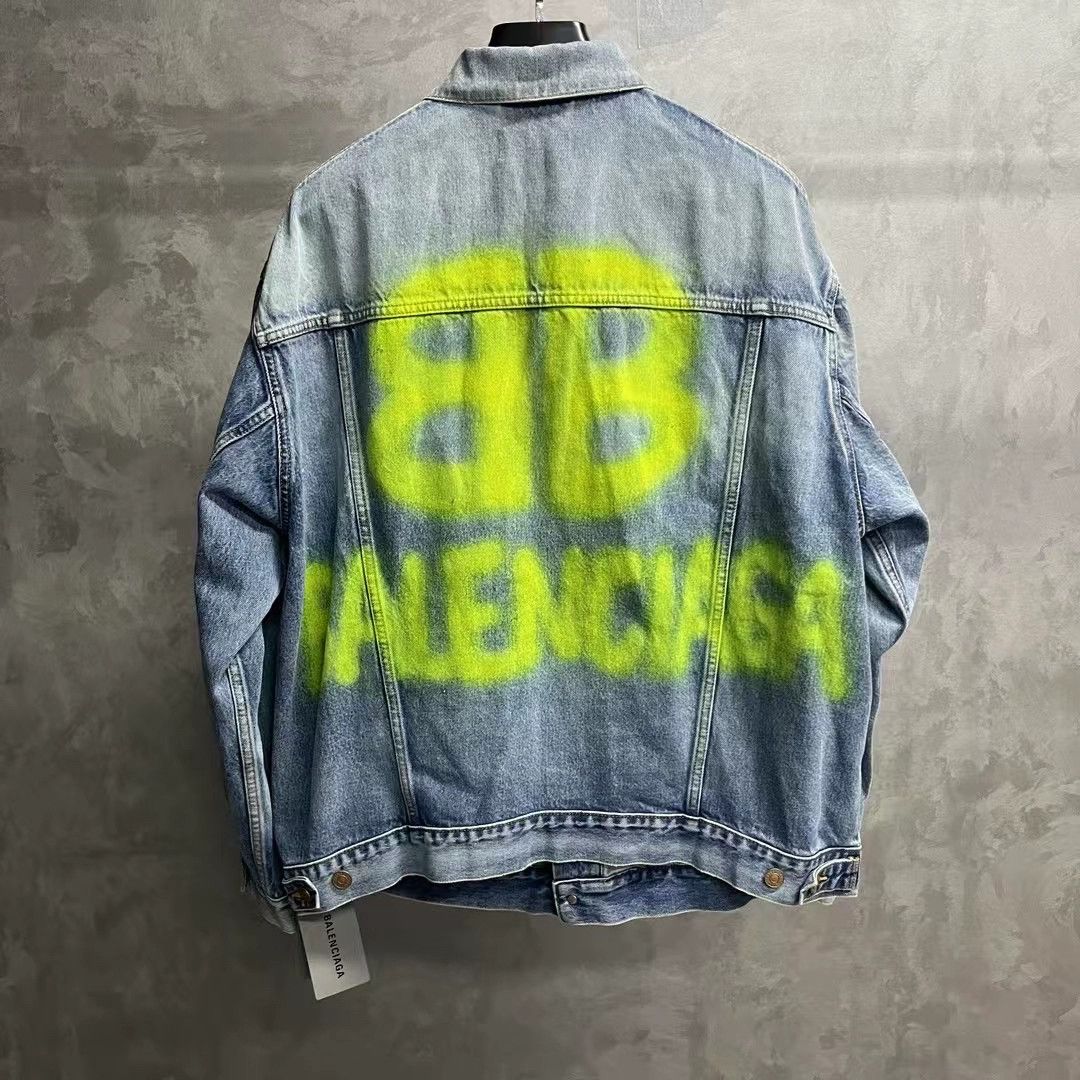 Balenciaga Blue Distressed Denim Hooded Jacket - dmc Size US XS / EU 42 / 0 - 1 Thumbnail