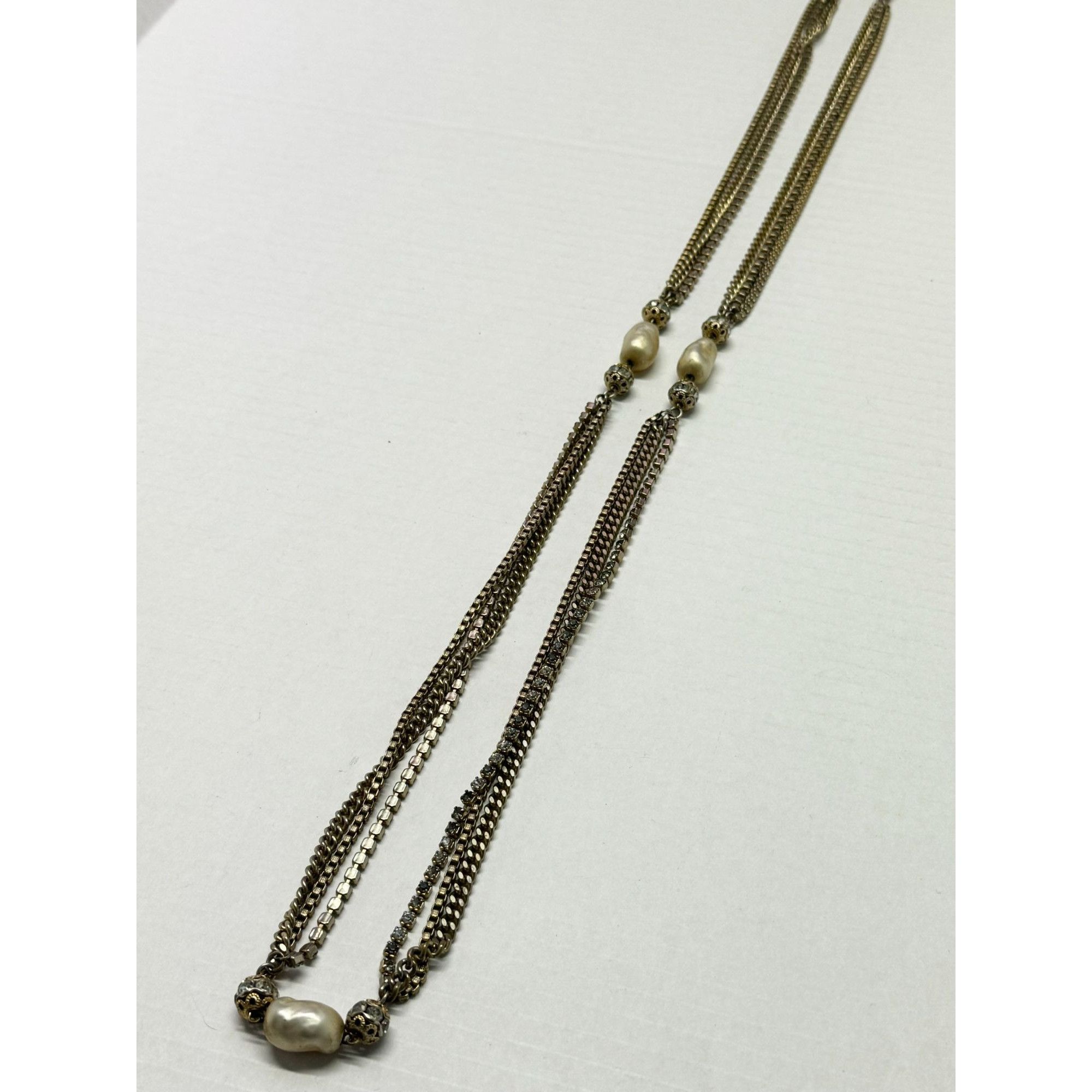 Vintage Vintage multi chain beaded pearl rhinestone necklace Size ONE SIZE - 5 Thumbnail
