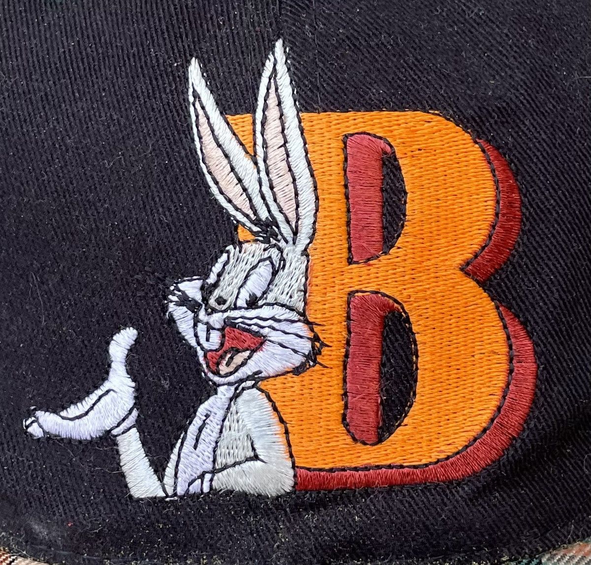 Vintage 1994 Six Flags Looney Tunes Bugs Bunny Plaid Brim Snapback Size ONE SIZE - 3 Thumbnail