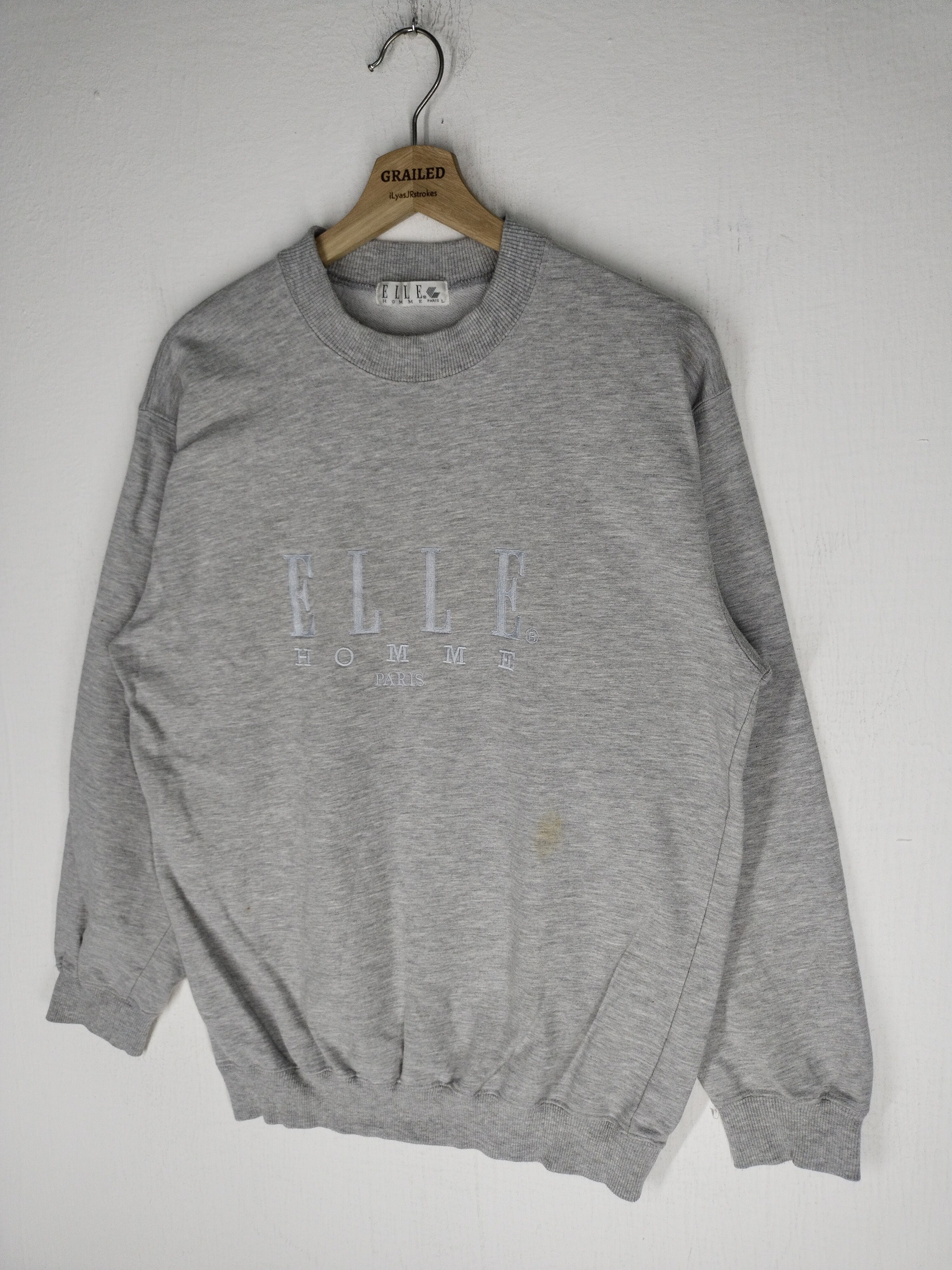 Designer × Vintage Vintage Elle Homme Paris Embroidery Logo Sweatshirt Size US M / EU 48-50 / 2 - 2 Thumbnail