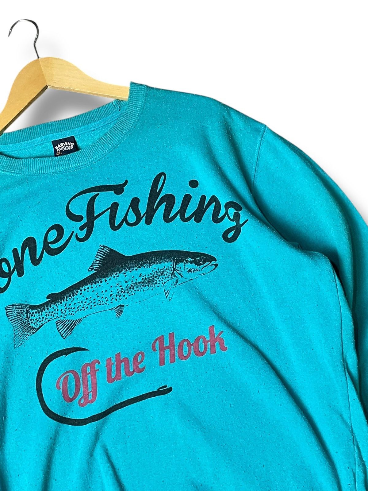 Japanese Brand × Vintage BABVINO Gone Fishing Pullover Sweatshirt (80) Size US M / EU 48-50 / 2 - 2 Thumbnail
