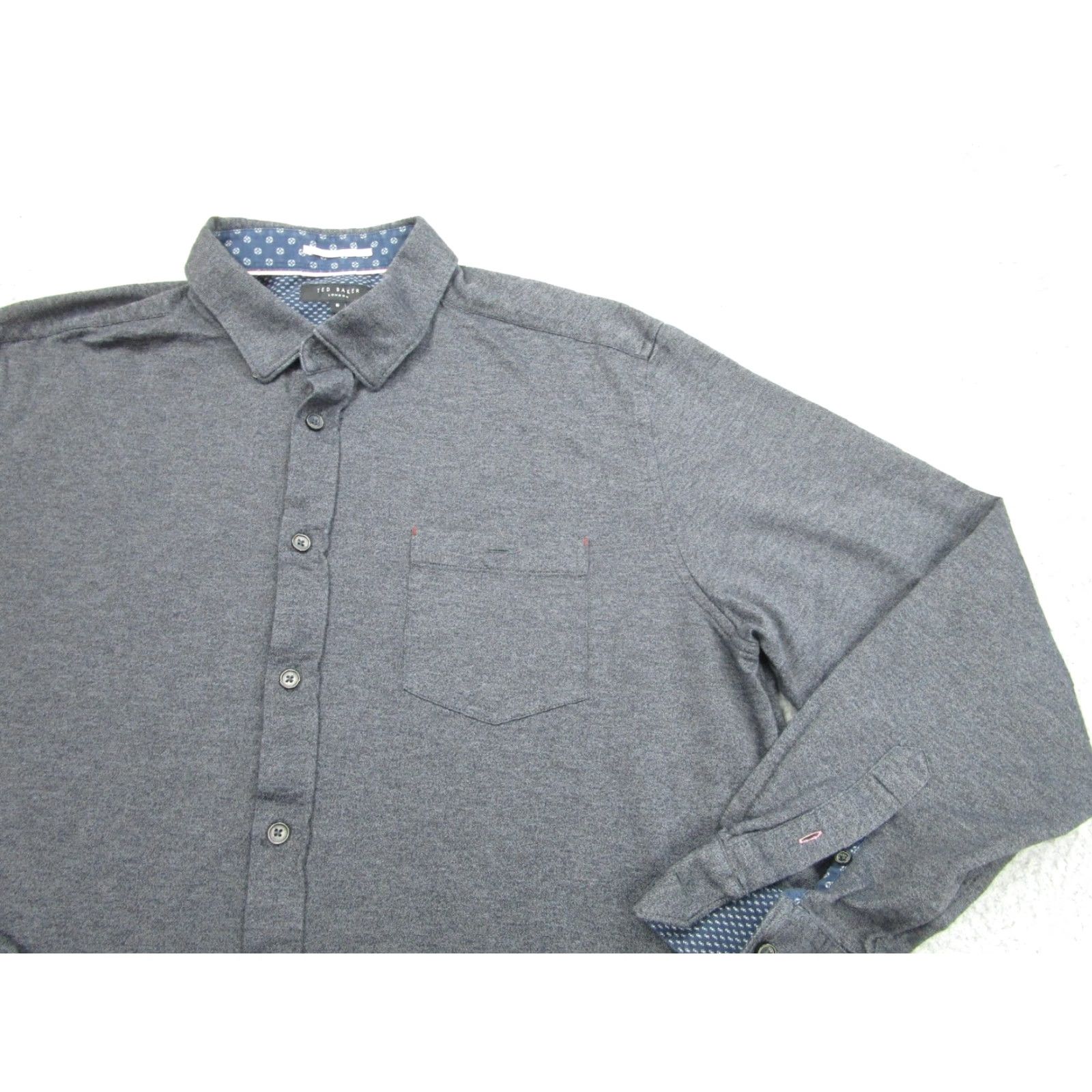 Ted Baker Ted Baker Shirt Mens XL Gray Long Sleeve Button Front Cotton Casual Dressy Size US XXL / EU 58 / 5 - 2 Thumbnail
