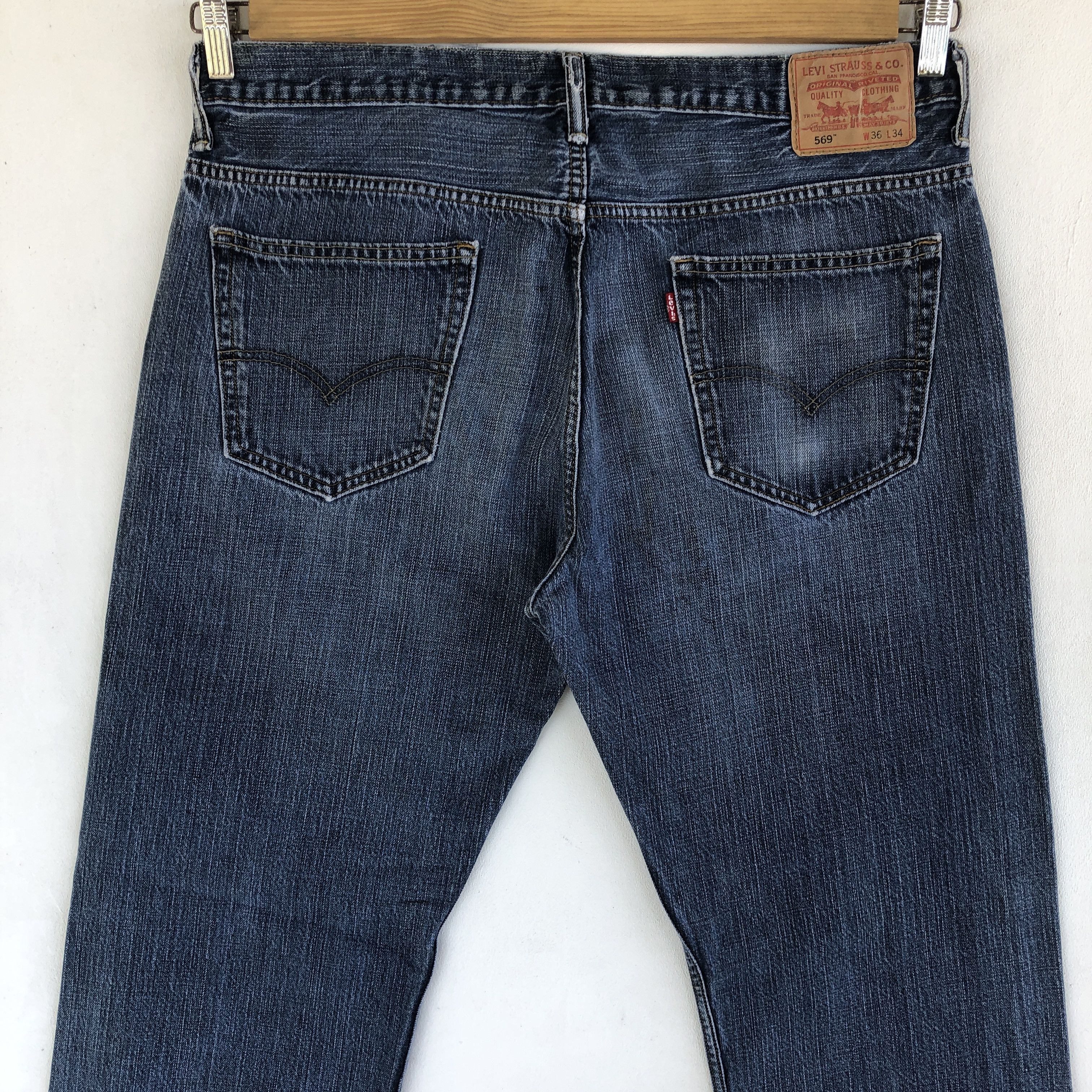 Levi's Crazy Y2K Baggy Distressed Levi's 569 Jeans Grunge Denim Size US 34 / EU 50 - 4 Thumbnail