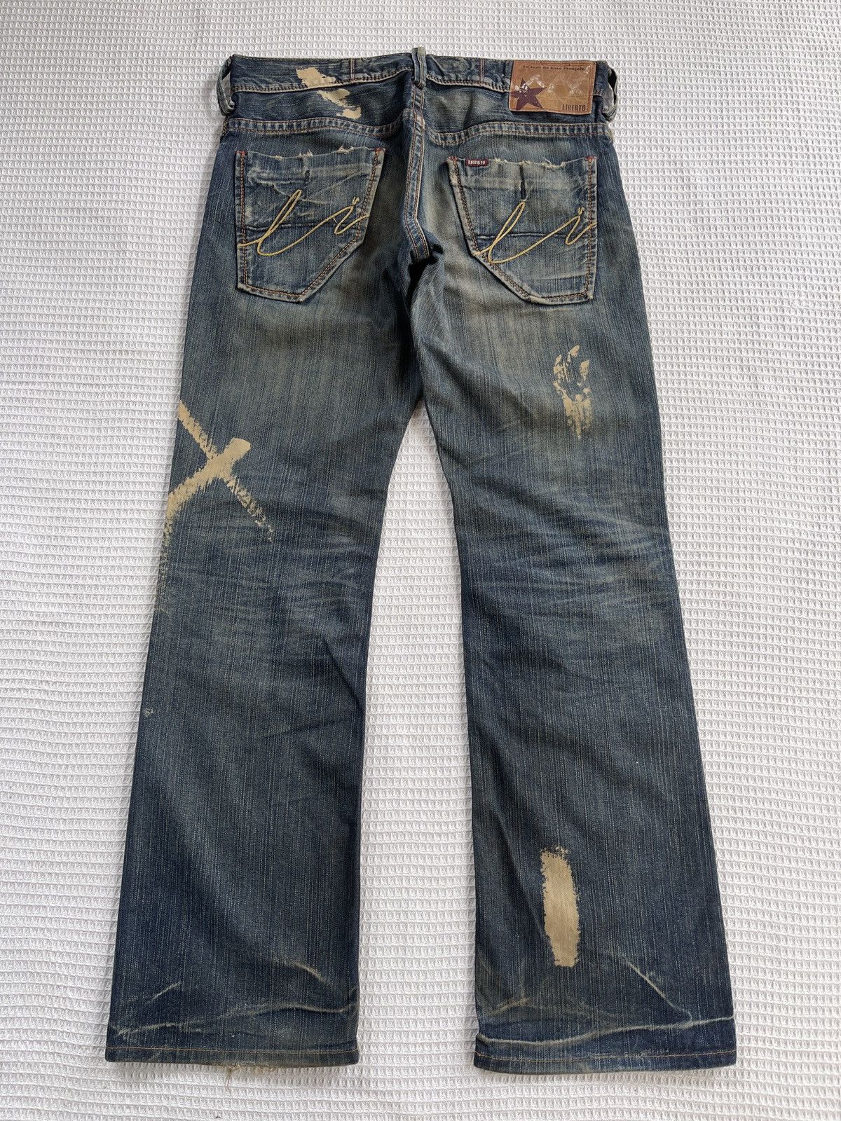 Japanese Brand RARE🔥 LIBERTO Distressed Denime Jeans Size US 35 - 1 Thumbnail