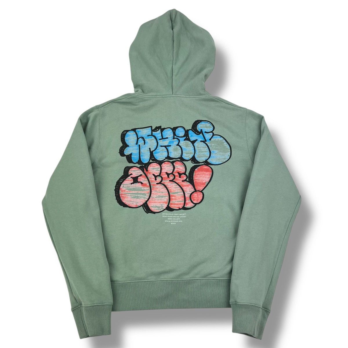 Off-White Off-White Graffiti Sage Green Hoodie Size US M / EU 48-50 / 2 - 2 Thumbnail