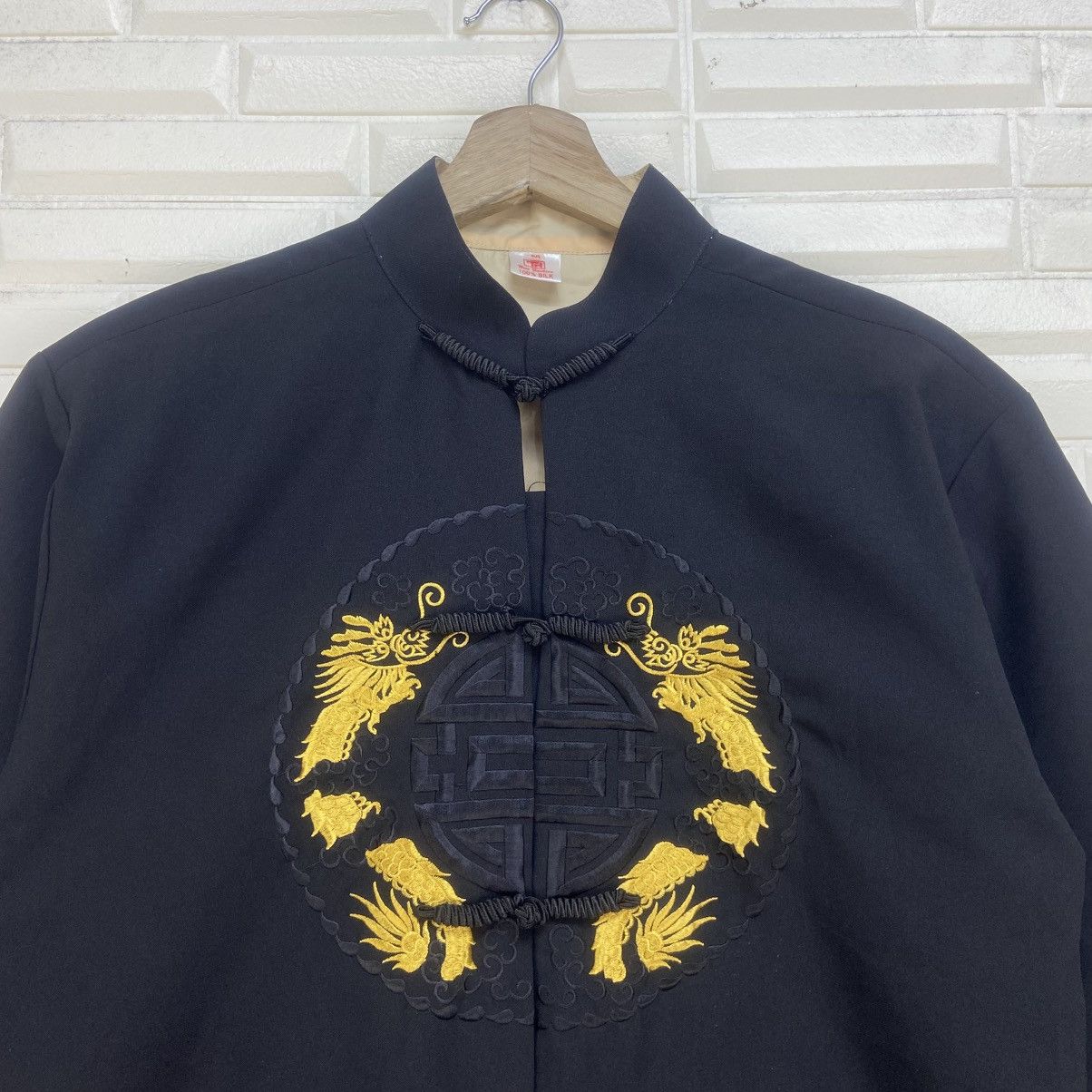 Japanese Brand 100% Silk Japanese Traditional Wear Gold Dragon Embroidered Size US M / EU 48-50 / 2 - 5 Thumbnail