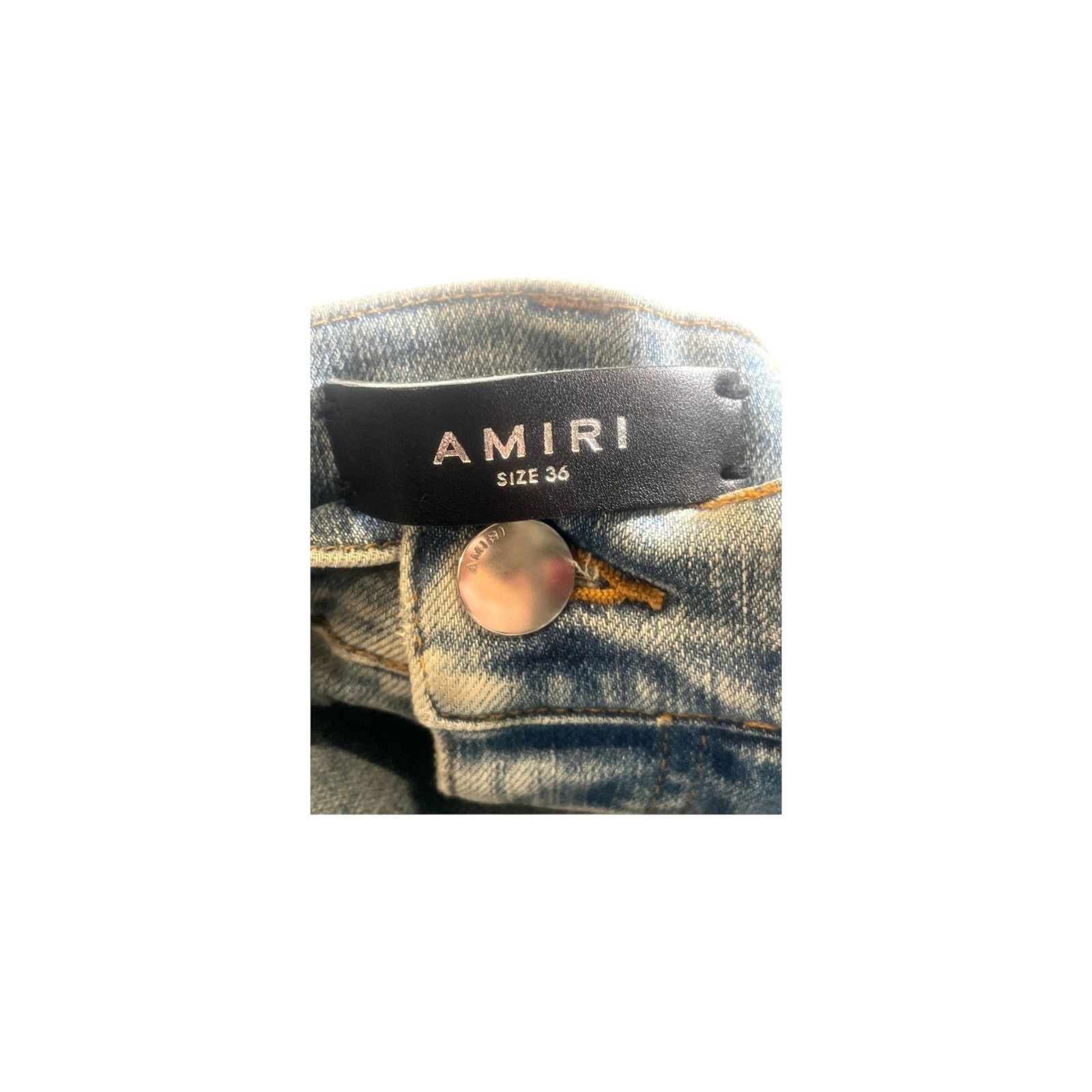 Amiri Amri Paisley Patch Light Wash, Brown & Olive Jeans Size US 36 / EU 52 - 4 Thumbnail