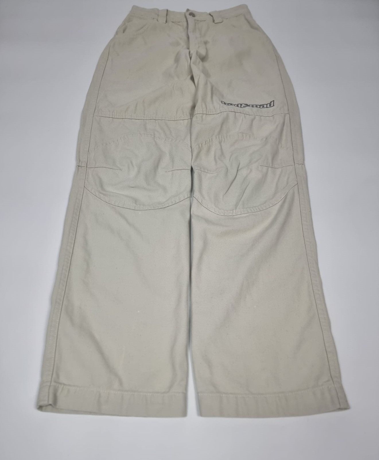 Japanese Brand × Vintage vintage Bad+Mad double knee baggy pants XS womens beige Size 26" / US 2 / IT 38 - 16 Thumbnail