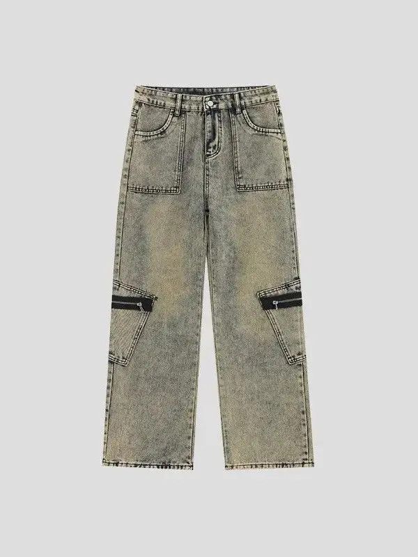 Japanese Brand Retro loose straight leg casual pocket jeans Size US 32 / EU 48 - 4 Thumbnail