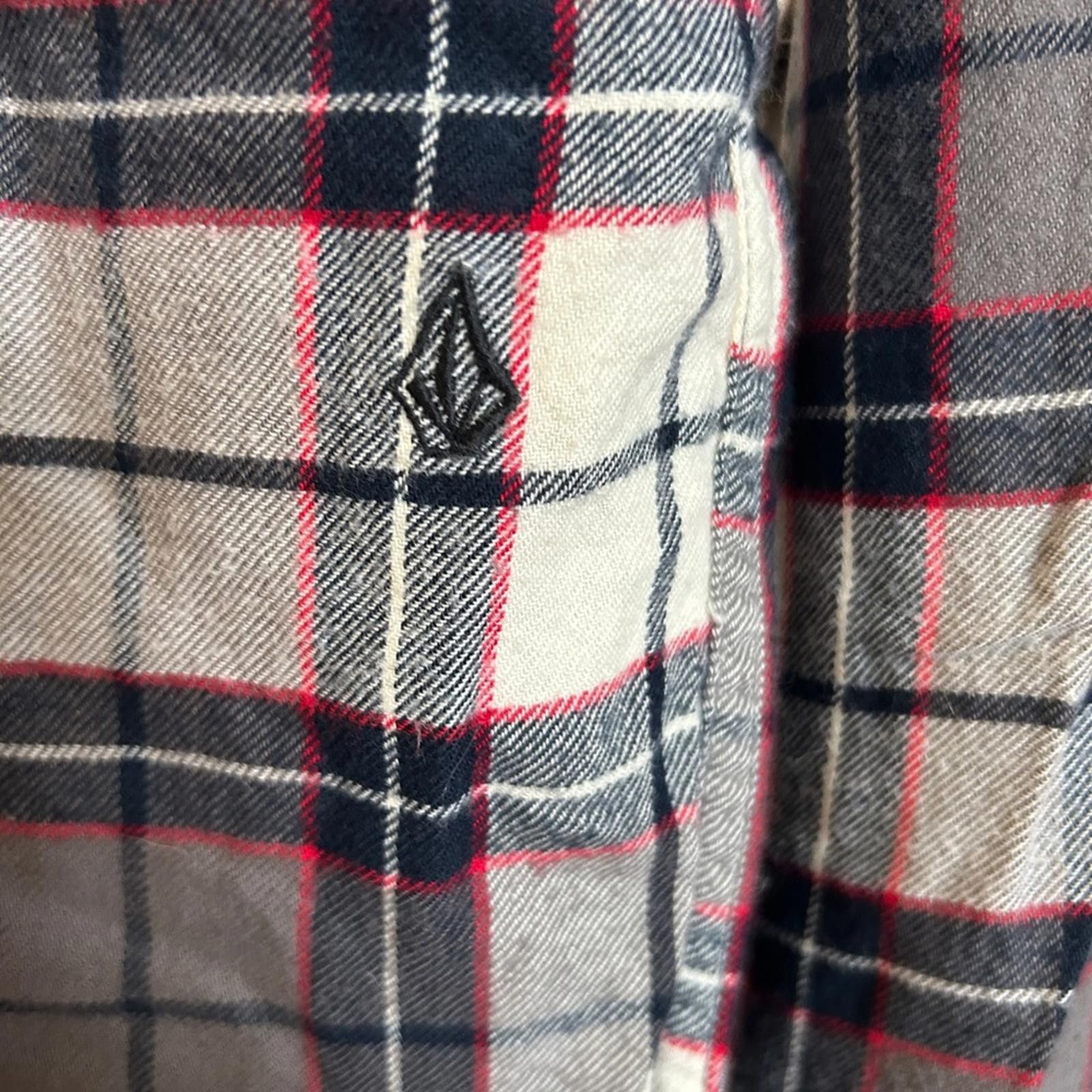 Volcom Volcom Black, Gray & Red-Trim Plaid Lightweight Shirt Jacket Size US M / EU 48-50 / 2 - 6 Thumbnail
