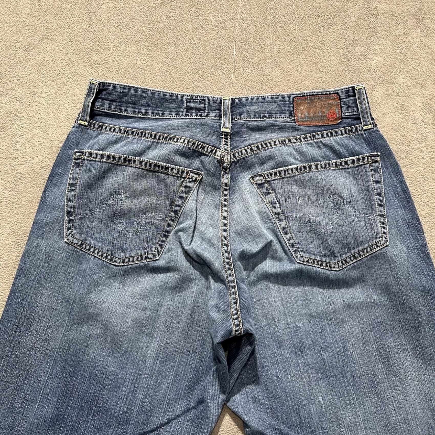 Vintage AG Adriano Goldschmied Jean Men 31x34 (30x34) Straight Denim - Soft Fit Size US 31 - 4 Thumbnail