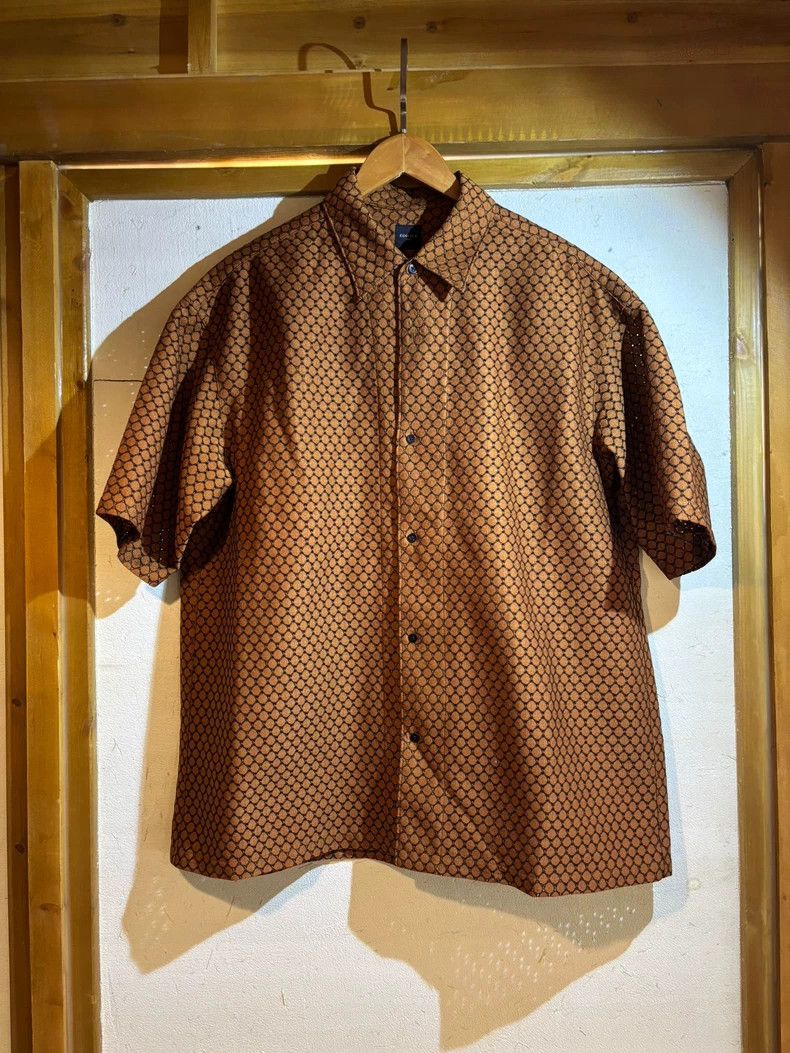 Bode Edifice Brown Short Sleeve Hollow Shirt Size US L / EU 52-54 / 3 - 1 Thumbnail