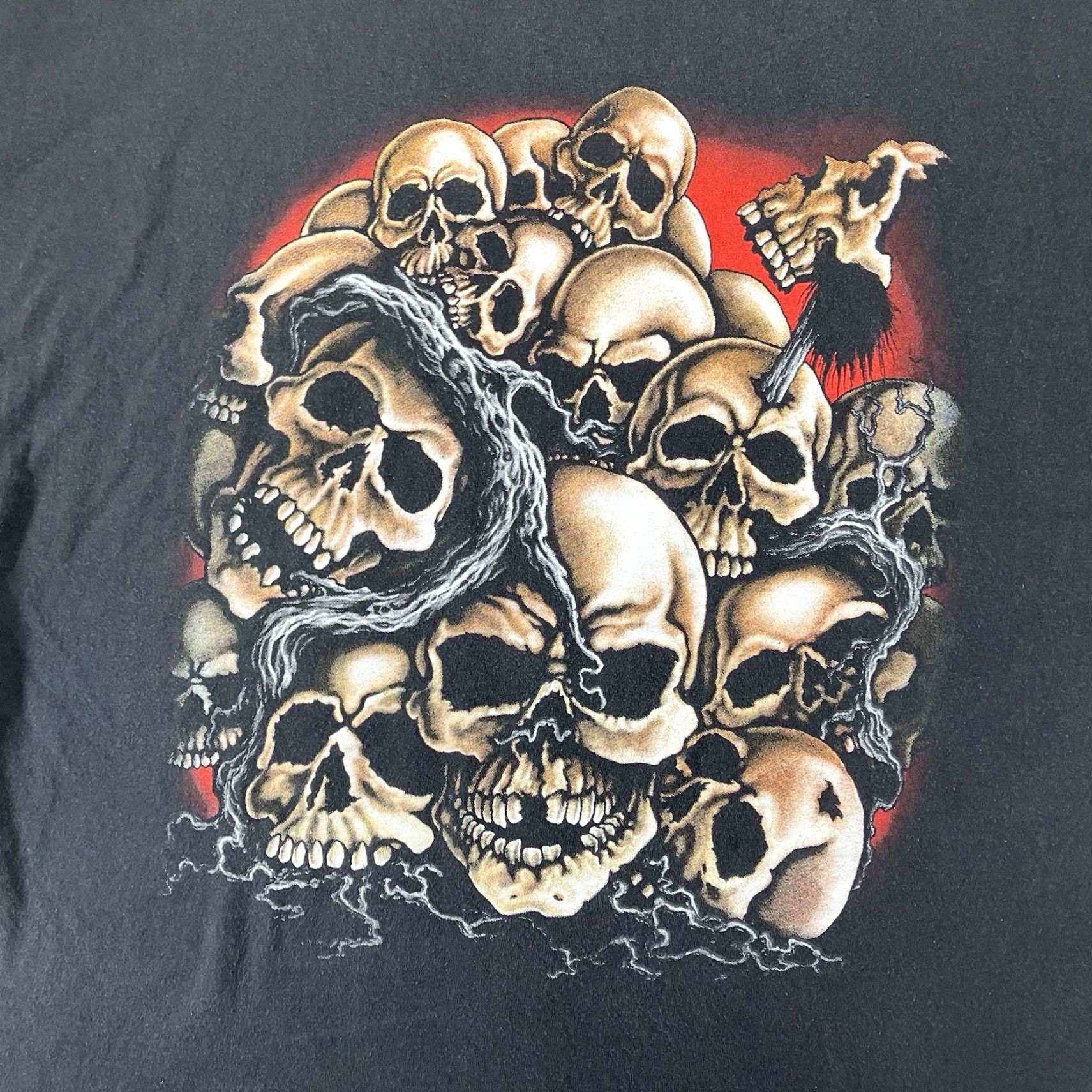 Delta VINTAGE Delta Men’s T-Shirt 2XL Black Skull Graphic Print Gothic Grunge Biker Y2K Size US XXL / EU 58 / 5 - 3 Thumbnail