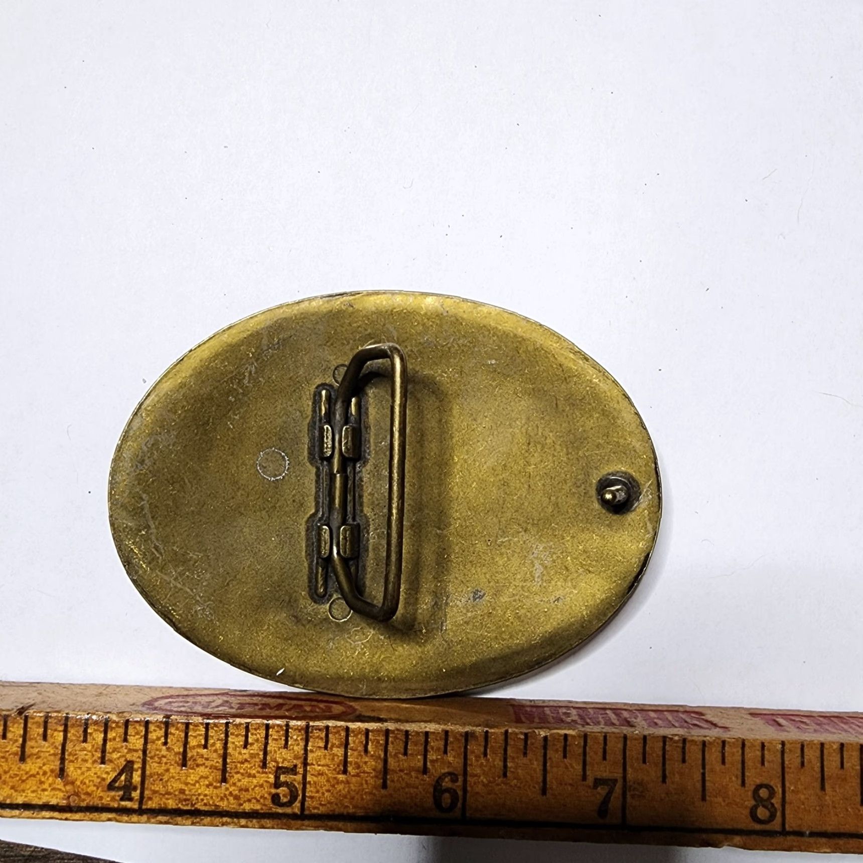 Vintage VINTAGE Exquisite Belt Buckle Enamel Large Men’s Belt Buckle Brown Bronze - 60s-00s Mens Belt Accessory Size ONE SIZE - 2 Thumbnail