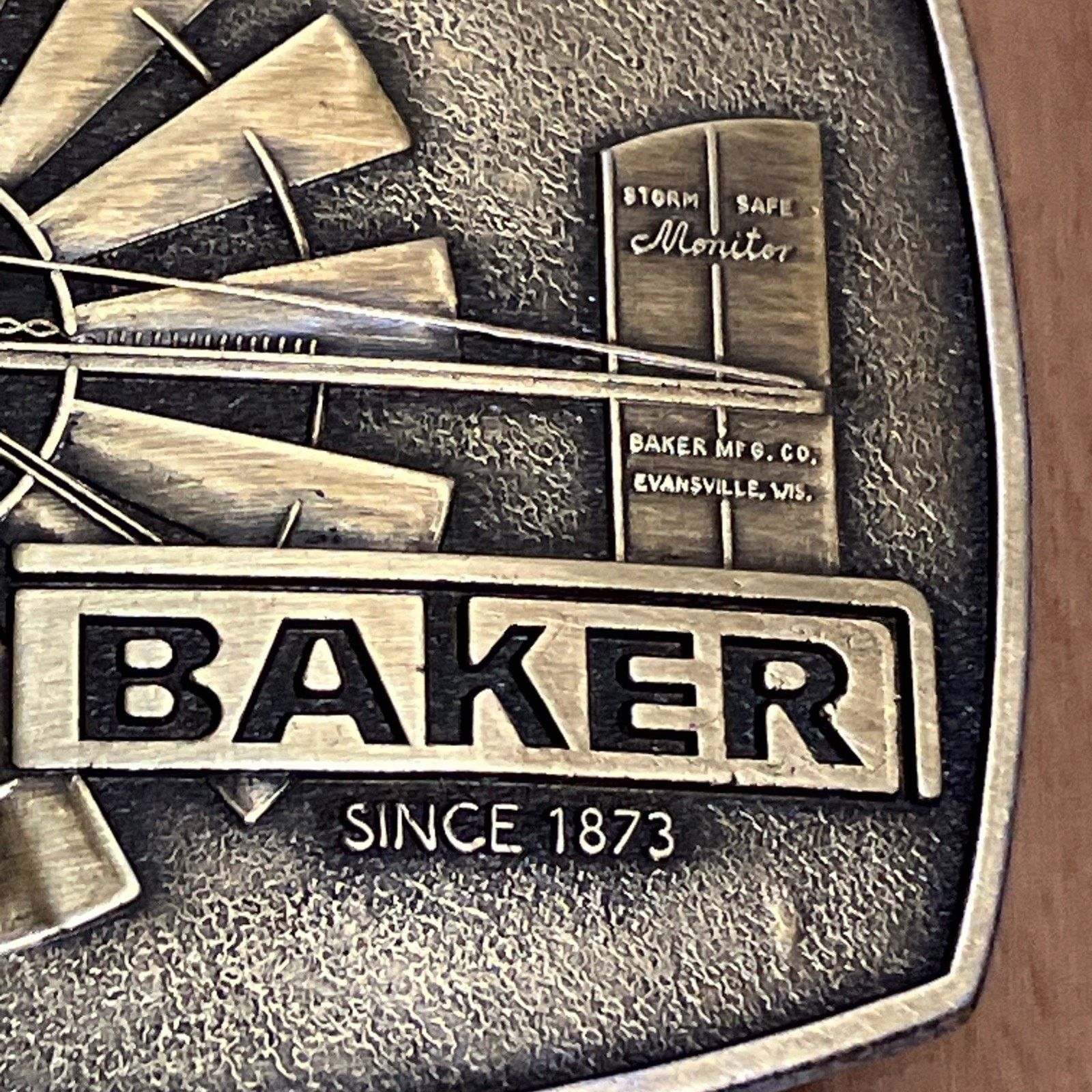 Other NEW Baker Manufacturing Storm Safe Monitor 80s Belt Buckle Size ONE SIZE - 5 Thumbnail