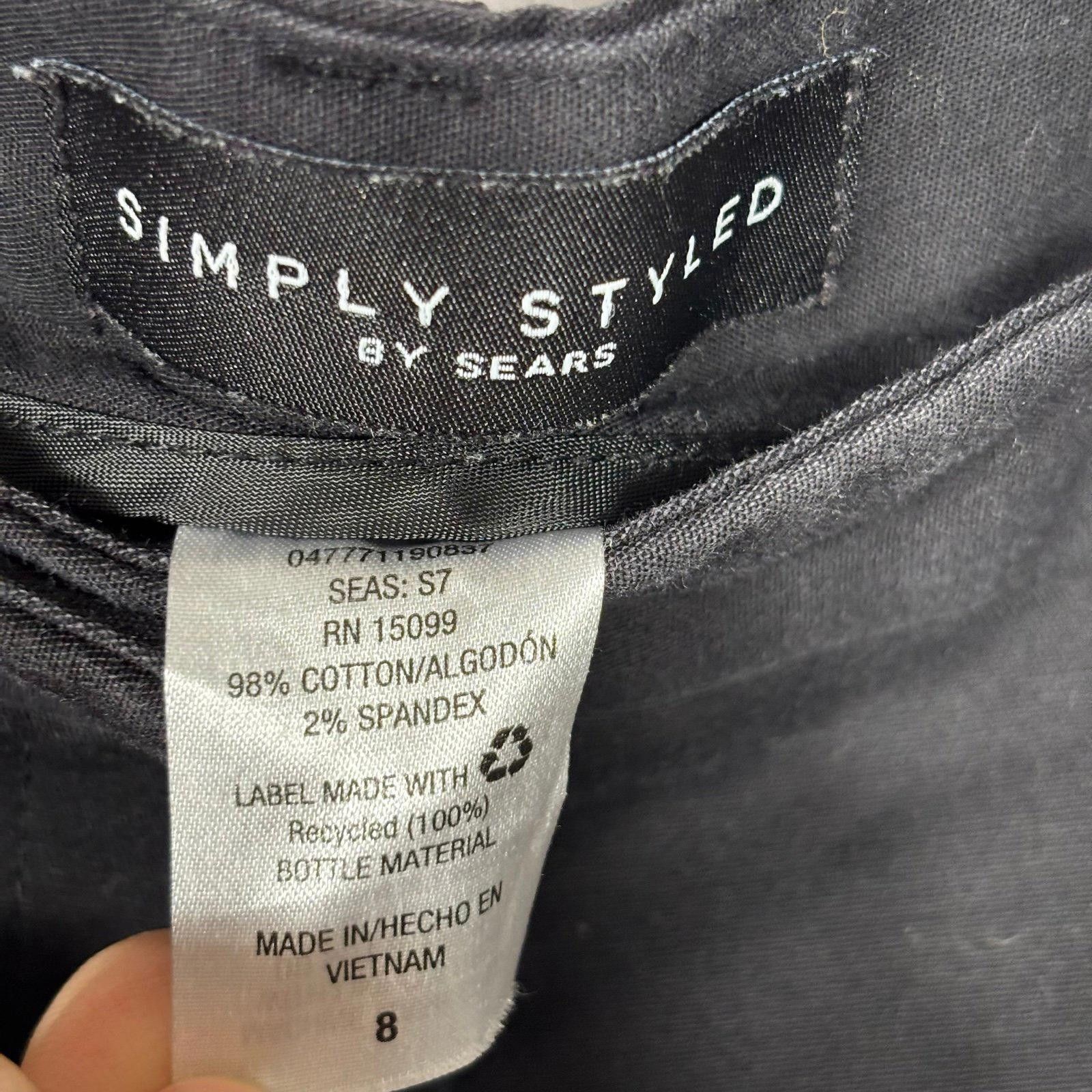 Other Simply Styled by Sears Black Cotton Blend Pants Size 8 Size 32" / US 10 / IT 46 - 5 Thumbnail