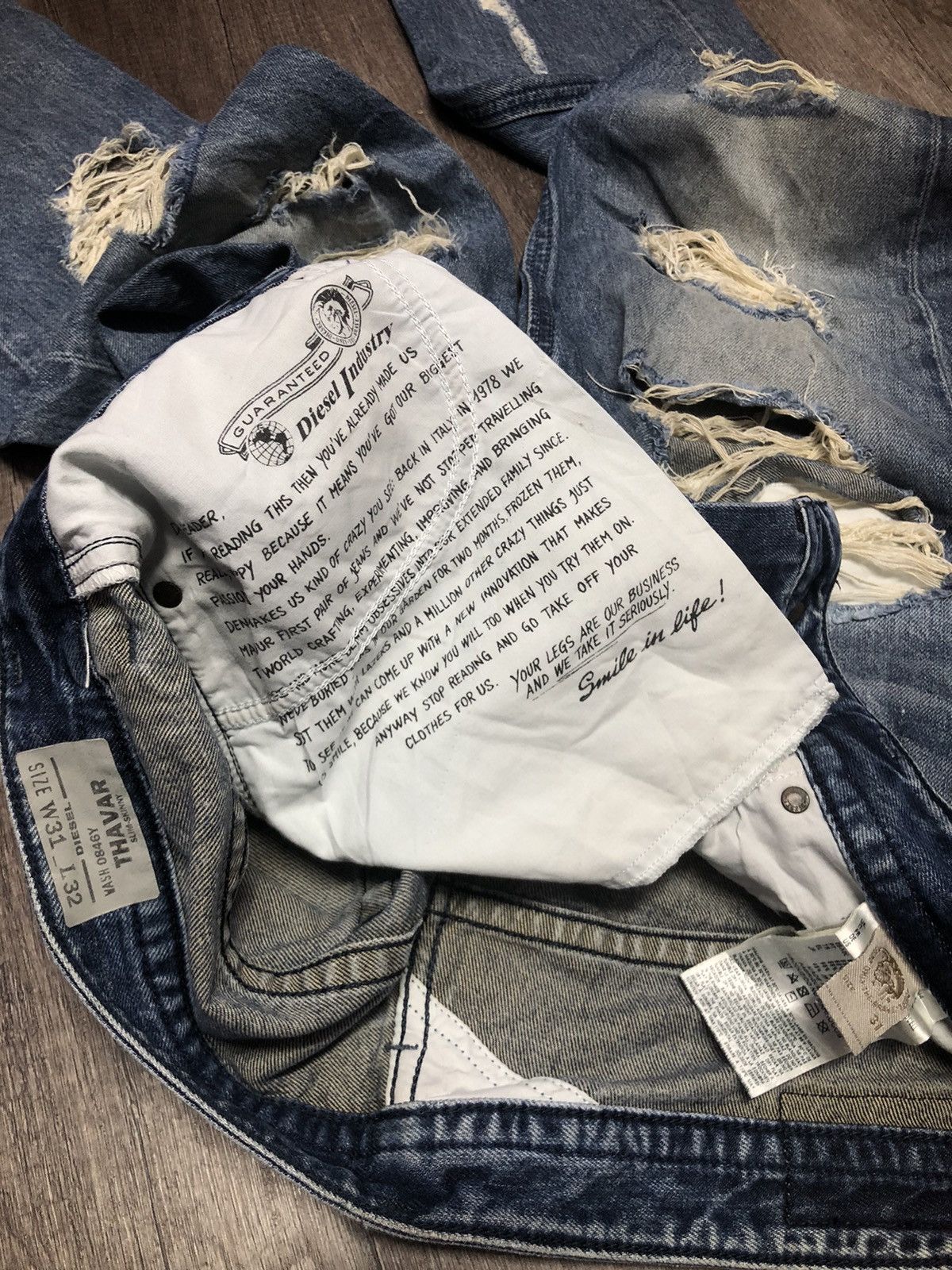 Diesel × Vintage Vintage Diesel Industry Distressed Denim Size US 34 / EU 50 - 22 Thumbnail