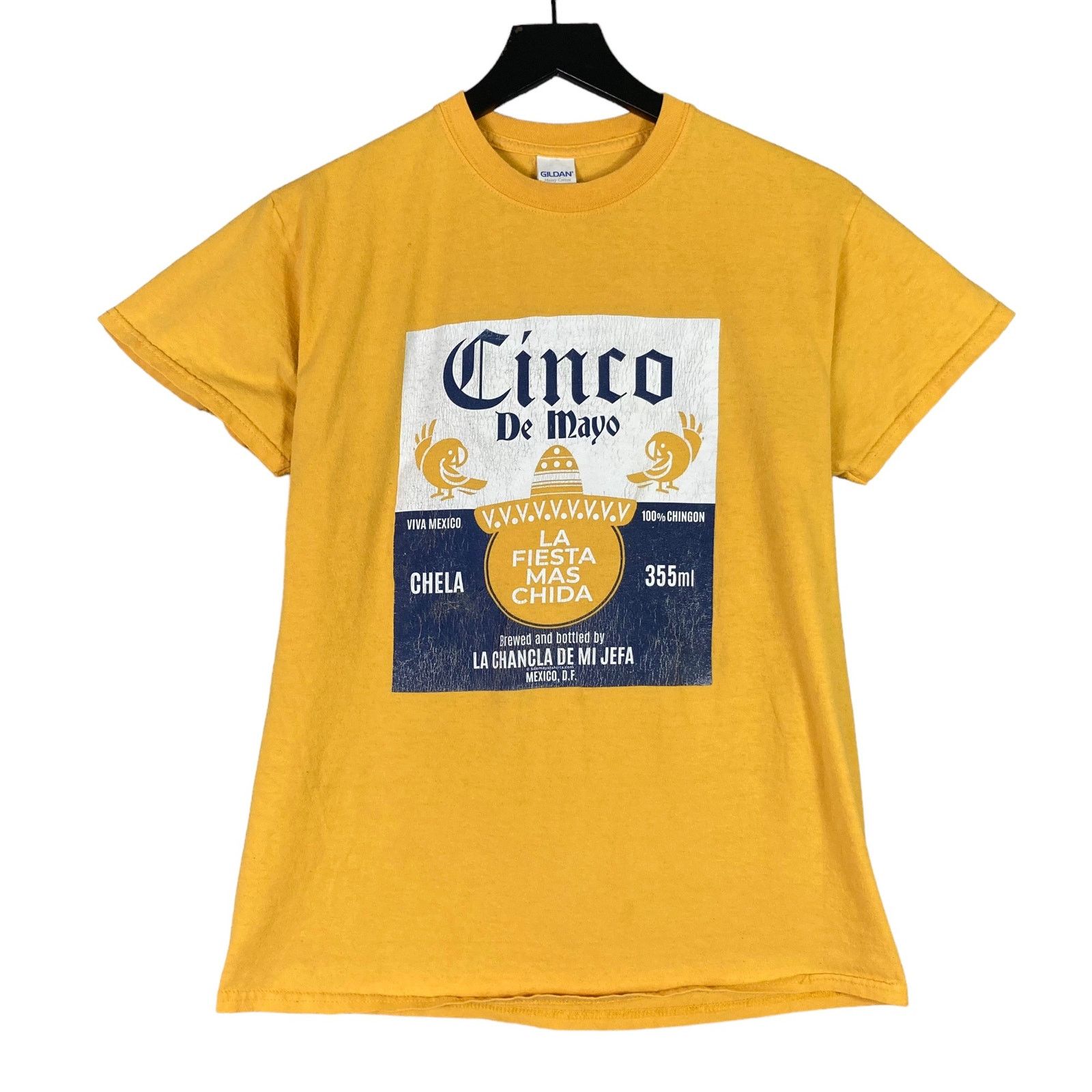 Gildan Vintage Cinco De Mayo T-Shirt Yellow Unisex M Graphic Print Size US M / EU 48-50 / 2 - 1 Thumbnail