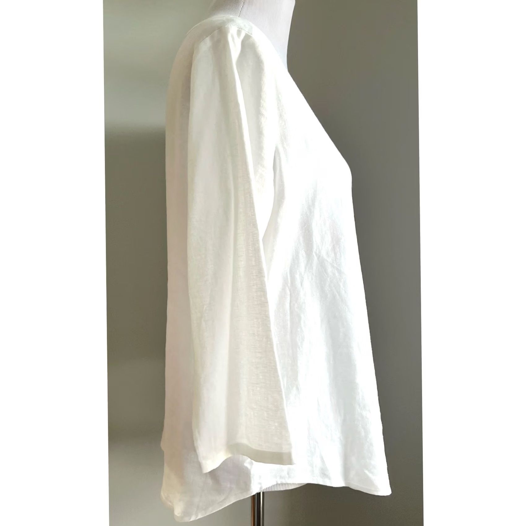 Van Heusen VINTAGE Van Heusen Linen Blend Blouse Tunic Shirt Women M White Lightweight 3/4 Sleeve Beach Coastal Resort Preppy Size M / US 6-8 / IT 42-44 - 5 Thumbnail