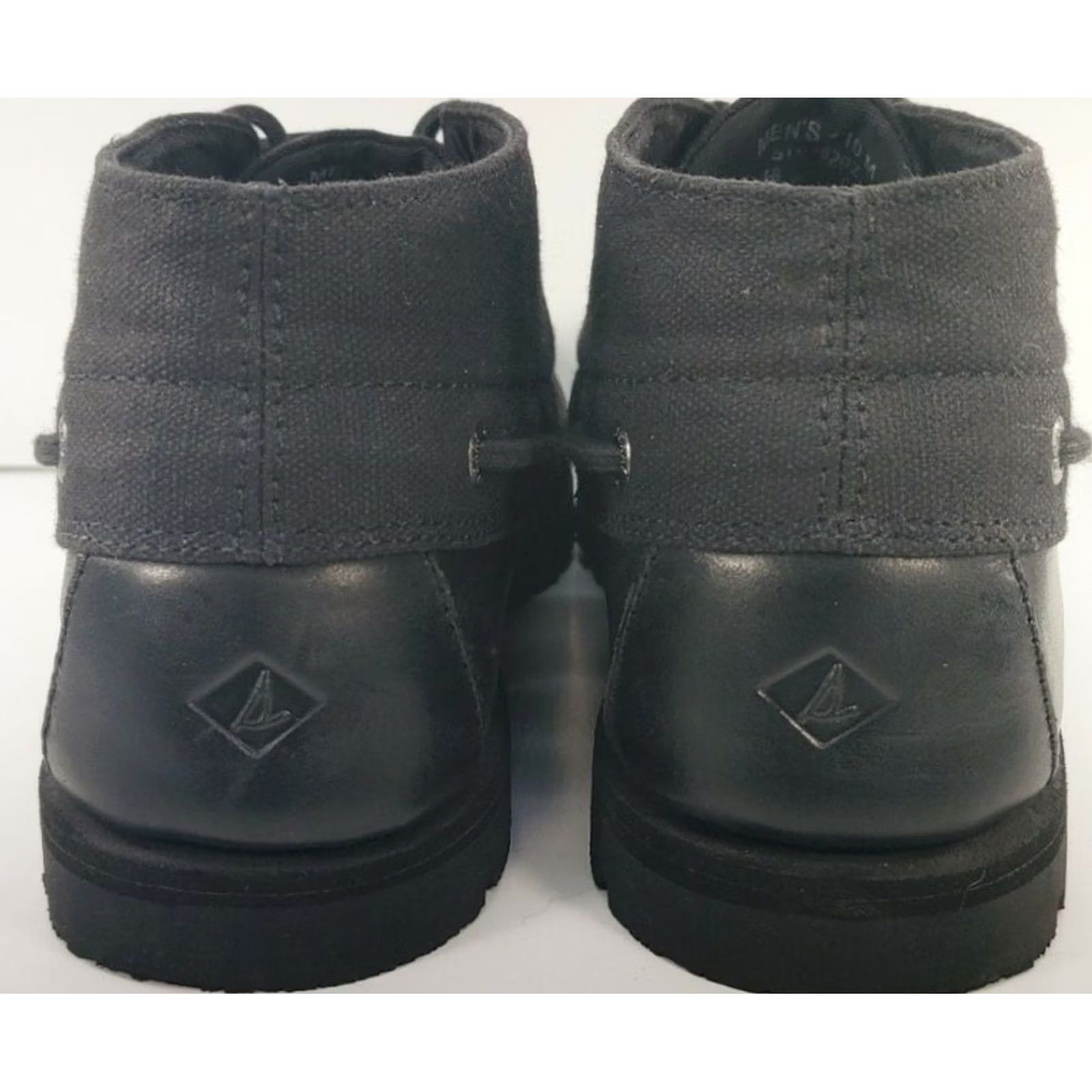 Sperry Sperry Top-Sider Leeward Mini Lug Chukka Boots STS18292 Black Leather Mens 11M Shoe, Boot, Lug, Canvas, Leather, Sperry Top-Sider Leeward, Mens, 11M Size US L / EU 52-54 / 3 - 6 Thumbnail