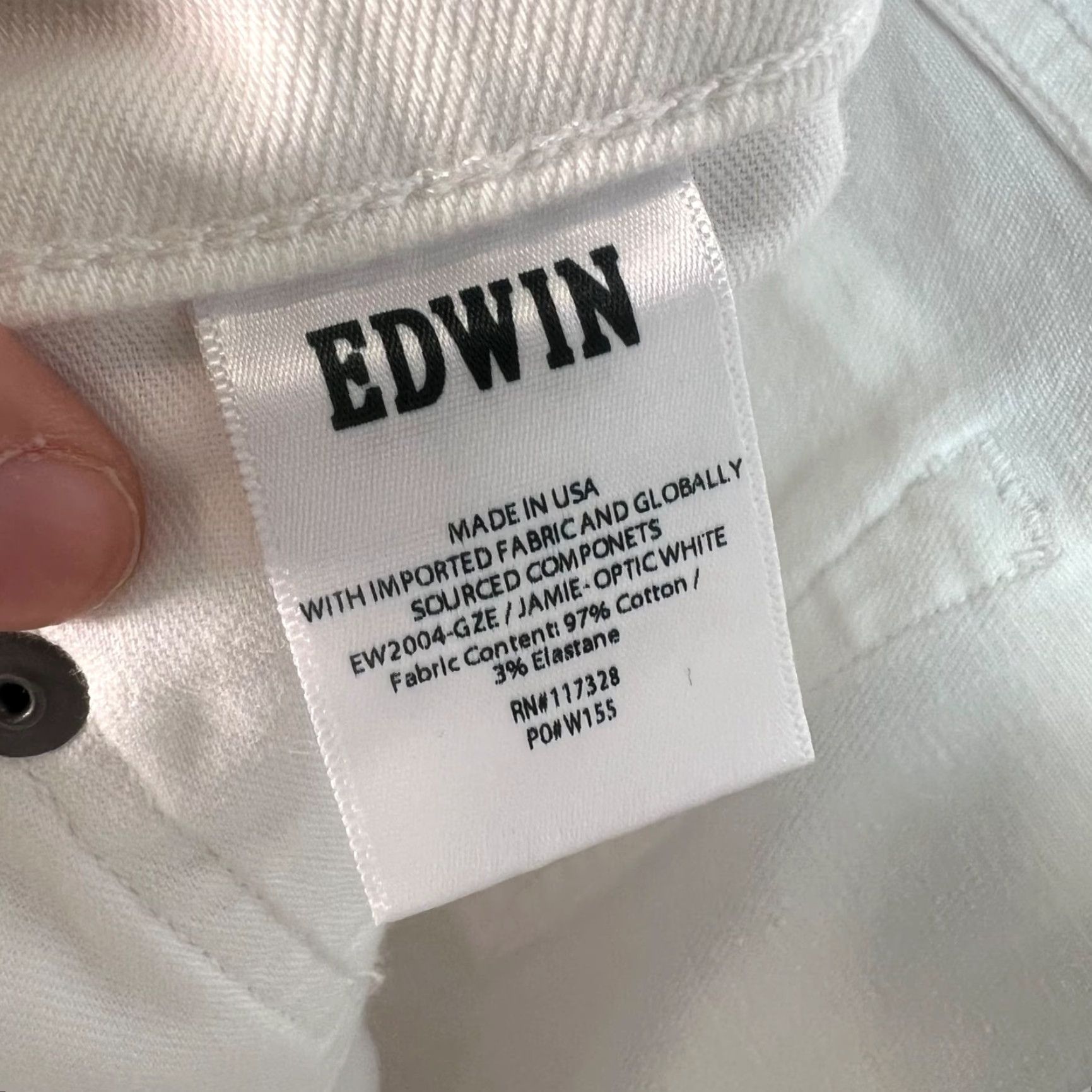 Edwin Edwin Jamie Boyfriend Jeans Womens Size 32 White Denim Cotton Blend Size 24" / US 00 / IT 34 - 5 Thumbnail