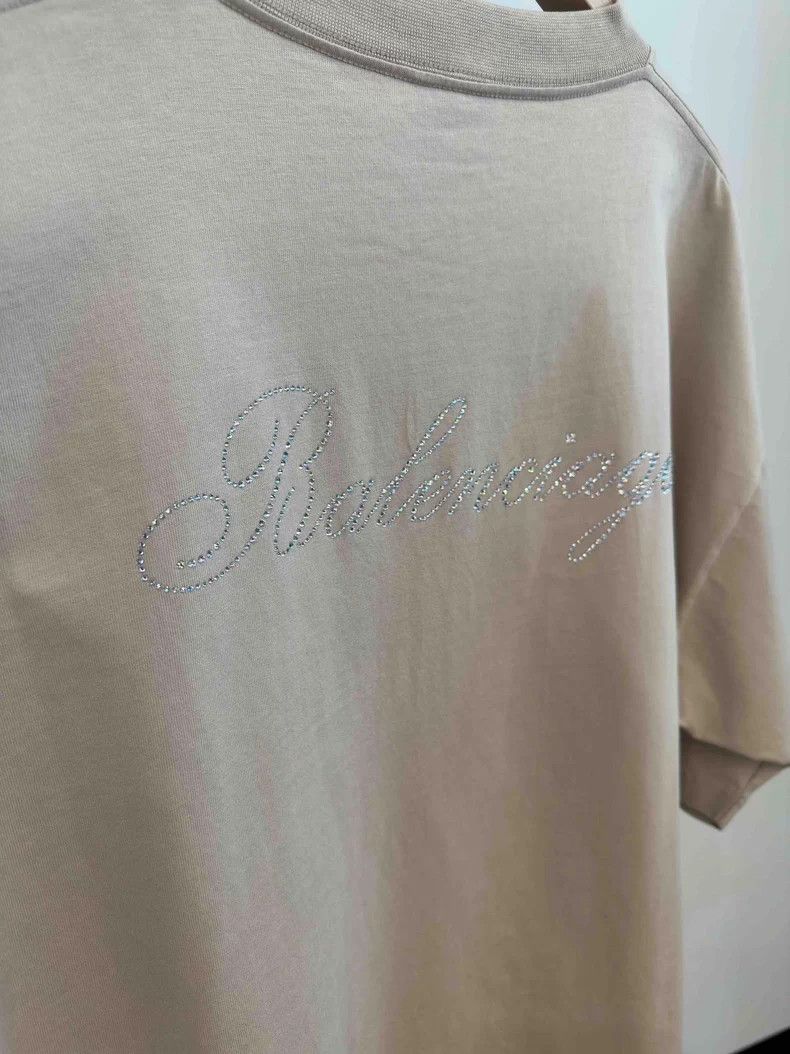 Balenciaga Balenciaga Letter Diamond Encrusted Crew Neck Short Sleeve Size XS / US 0-2 / IT 36-38 - 4 Thumbnail