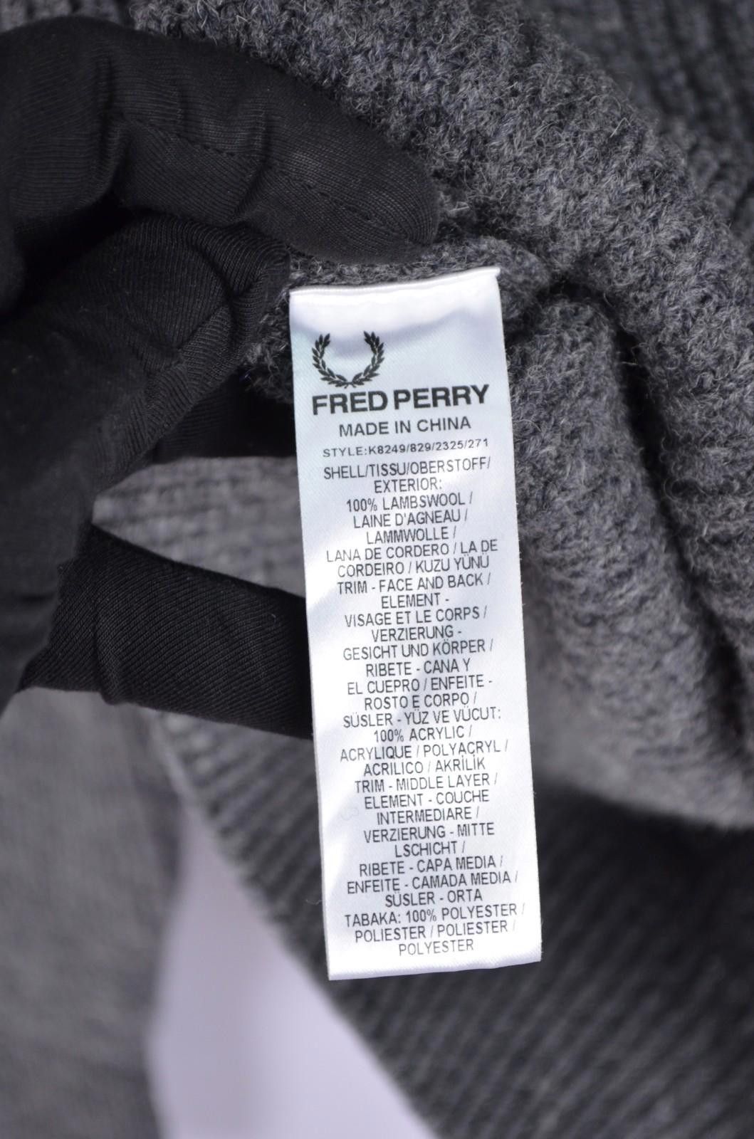 Fred Perry Fred Perry 100% Lambswool Knit Shawl Collar Sweater Size L Size US L / EU 52-54 / 3 - 9 Thumbnail