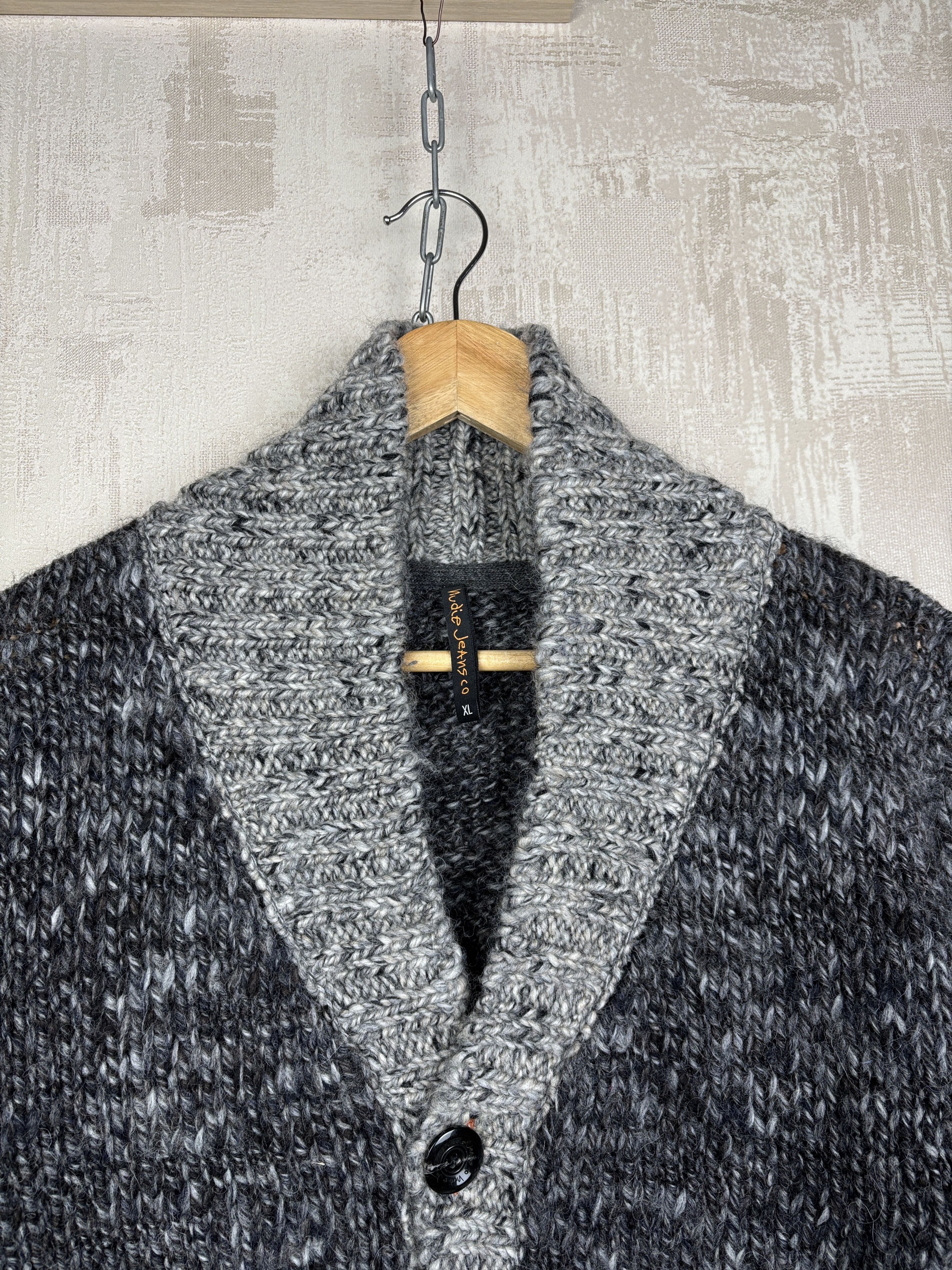 Nudie Jeans Nudie Jeans Knit Cardigan Sweater Shawl Collar Wool Blend Size US XL / EU 56 / 4 - 4 Thumbnail