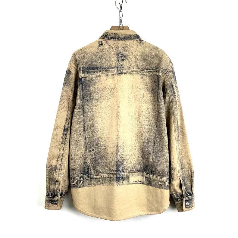 Dior Dior Size41 Beige old gradient printed denim jacket Size US XXS / EU 40 - 2 Thumbnail