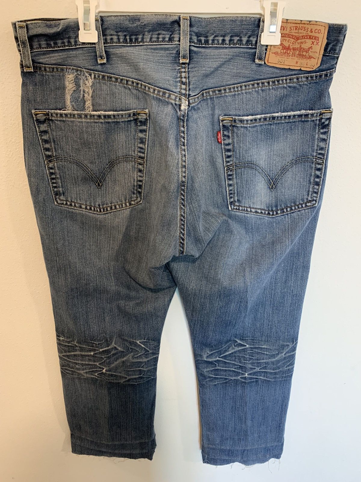 Levi's Vintage Clothing 90s repaired levis 501 Size US 38 / EU 54 - 8 Thumbnail