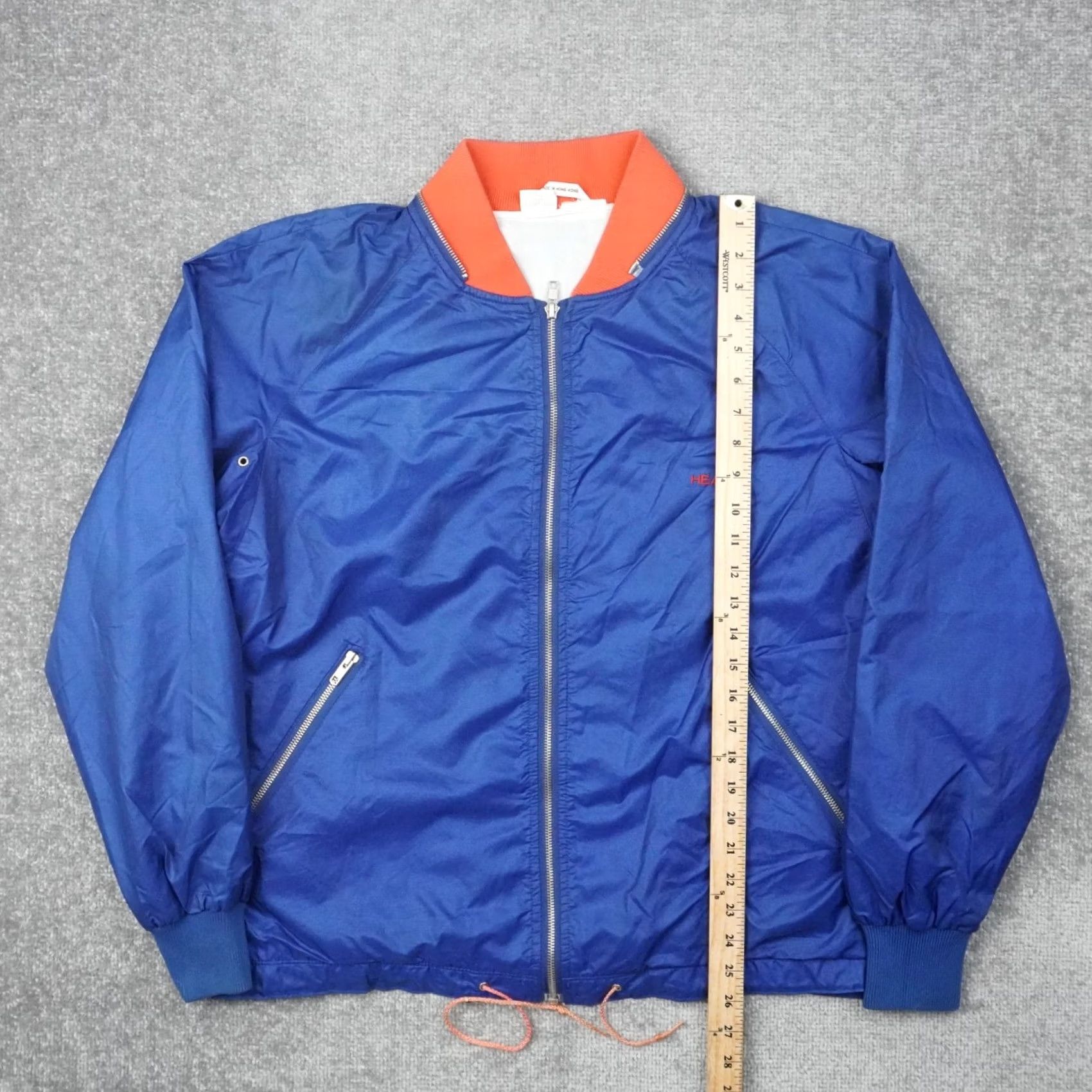 Vintage VINTAGE HEAD Full Zip Mens Large Blue Satin Bomber Jacket Size US L / EU 52-54 / 3 - 4 Thumbnail