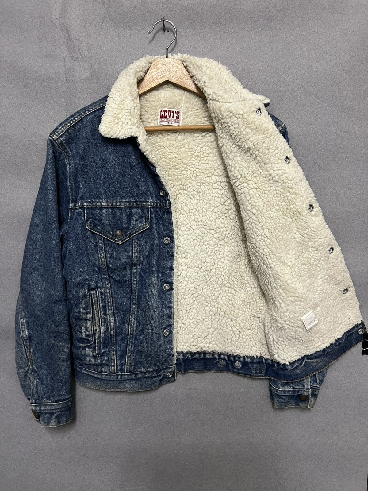 Levi's Vintage 80s Levi's Sherpa Trucker Jacket Size US XXS / EU 40 - 7 Thumbnail