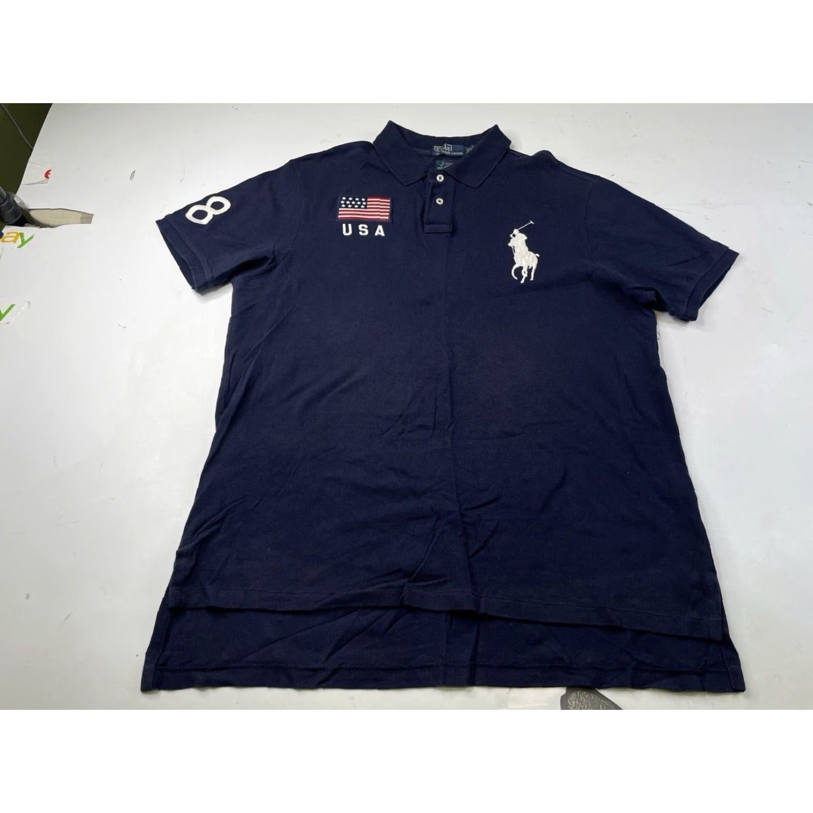 Ralph Lauren VINTAGE Ralph Lauren Polo Shirt Rugby USA Olympic Team Beij ing 2008 Blue 2XL Mens Polo Non-Detail Size US XXL / EU 58 / 5 - 2 Thumbnail