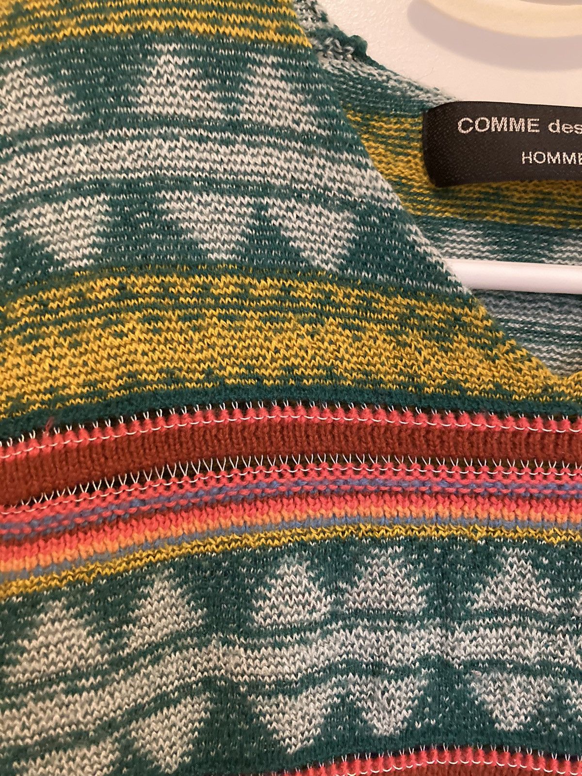 Comme des Garcons Homme × Comme des Garcons Homme Plus CDGHP 2001 Psychedelic Tribal Pattern Knit Sweater Size US S / EU 44-46 / 1 - 4 Thumbnail