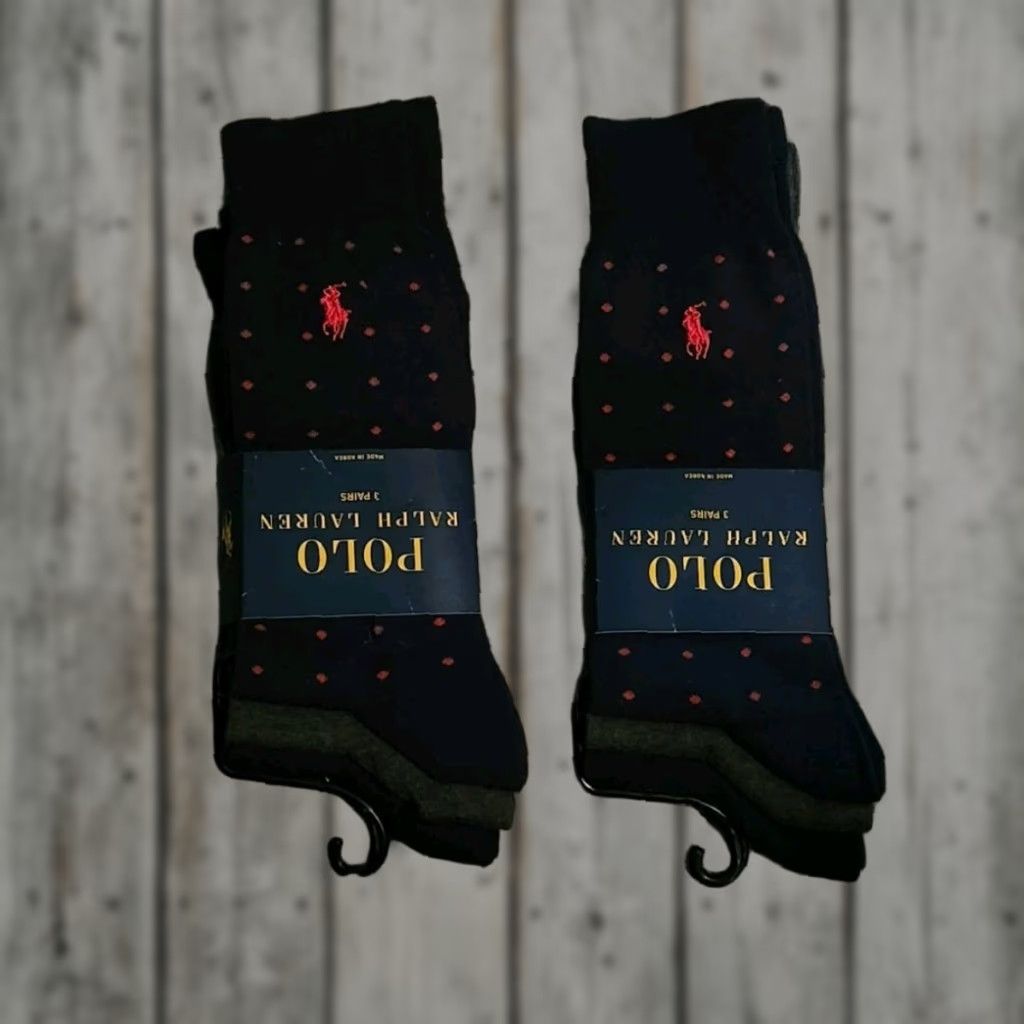 Polo Ralph Lauren Polo Ralph Lauren Socks Dress Socks Mid Calf 3 Pairs Navy Polka Dot Striped Multicolor 9-11 Men Size US M / EU 48-50 / 2 - 1 Preview