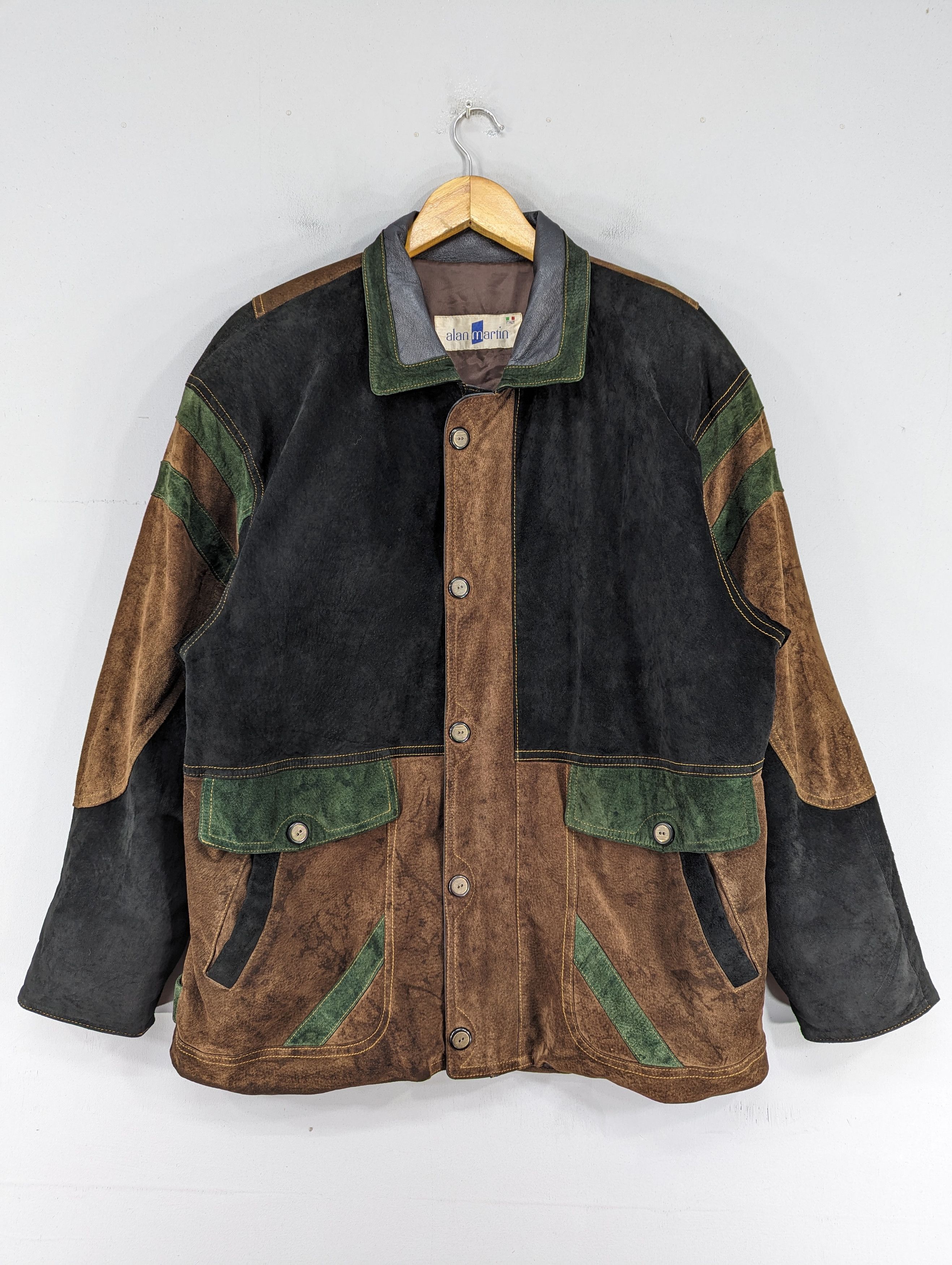 image of Archival Clothing x Leather Jacket vintage Alan Martin Multicolor Suede/leather Jacket (Size Large)