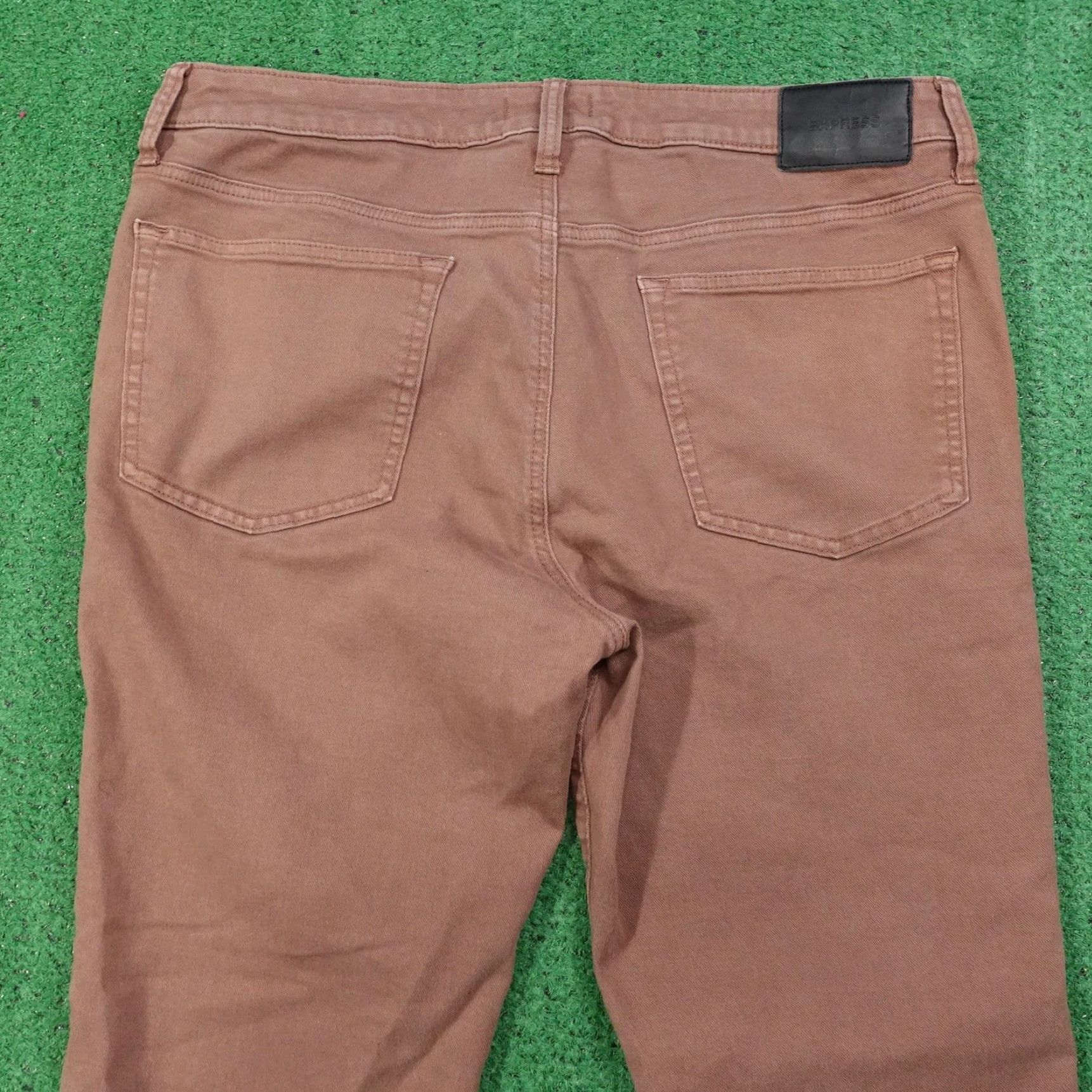 Express Express Jeans Mens Slim Straight 36x30 Brown Stretch Denim Pants Size US 36 / EU 52 - 5 Thumbnail