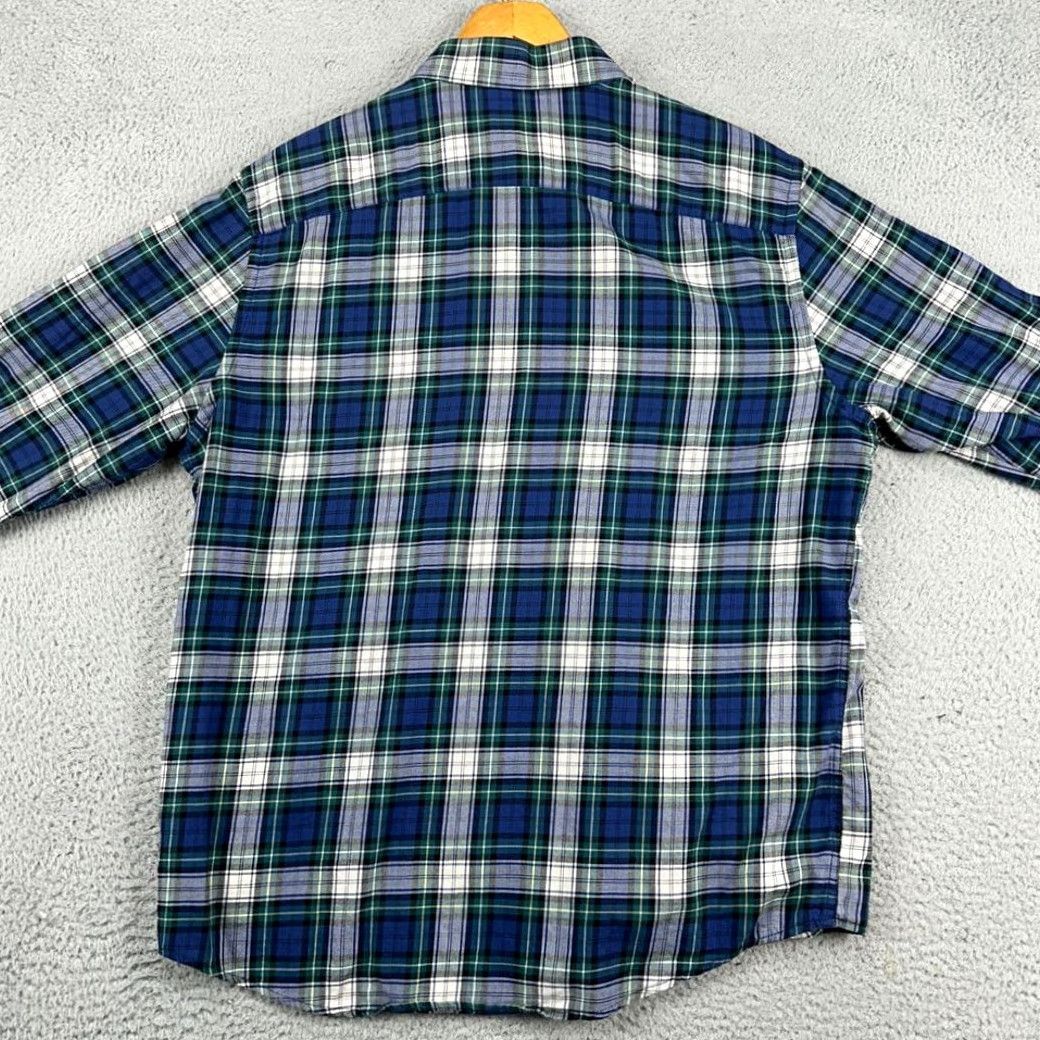 UNTUCKit UNTUCKit Flannel Shirt Adult XL Blue Green Plaid Slim Fit Button Down Logo Mens Size US XL / EU 56 / 4 - 4 Thumbnail