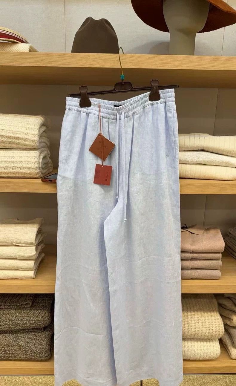 Loro Piana LORO PIANA Spring summer blue linen loose trousers Size US 40 / EU 56 - 2 Thumbnail