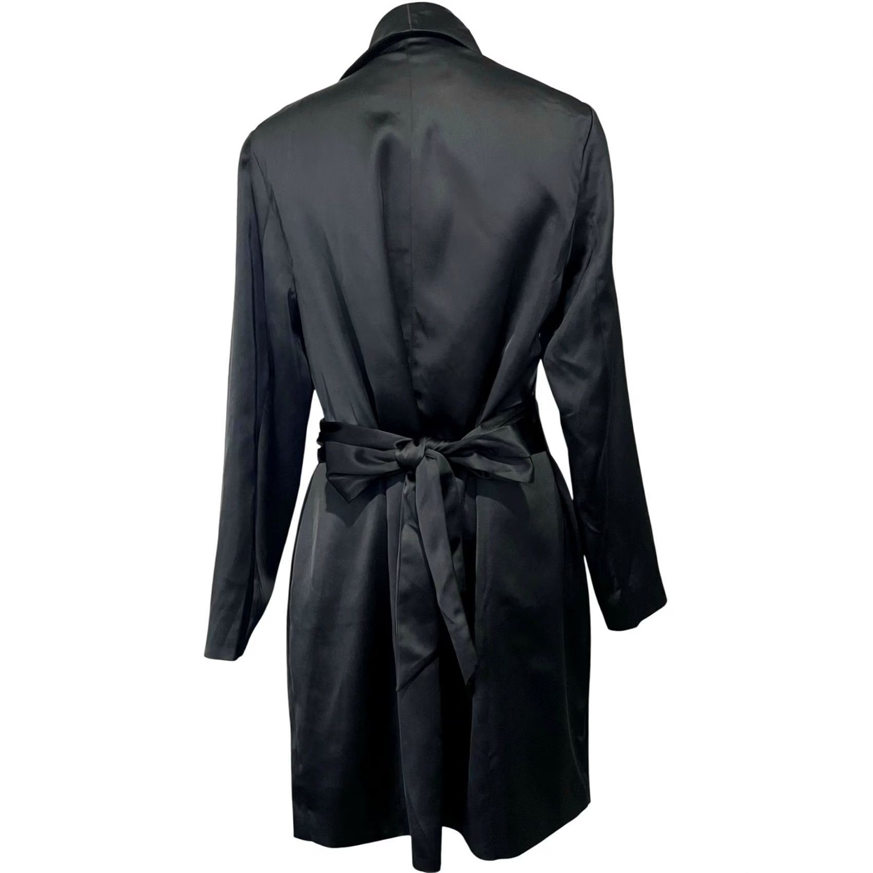 Vintage Eloquii Black Satin Wrap Dress Size 14 Wrap Dress Party/Cocktail Formal Evening Womens 14 Satin Black Eloquii Wrap Dress Size XL / US 12-14 / IT 48-50 - 5 Thumbnail