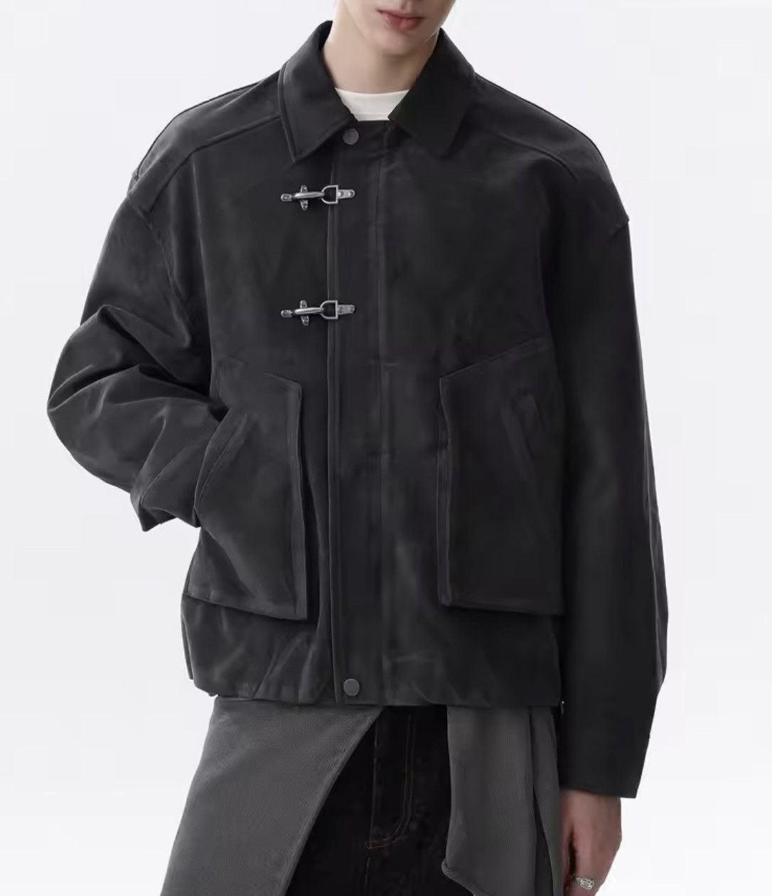 Japanese Brand Toggle Button Collar Pu Leather Jacket Size US XL / EU 56 / 4 - 3 Thumbnail