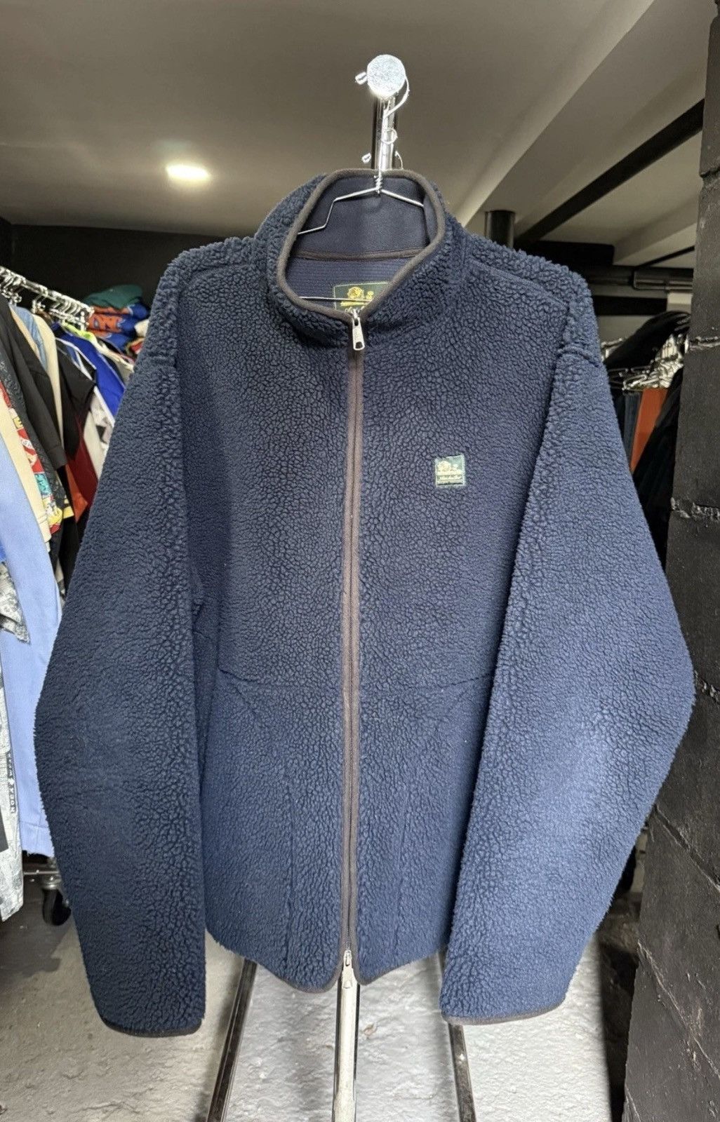 Aime Leon Dore Fleece Jacket Full Zip Navy Blue Mens Size XL