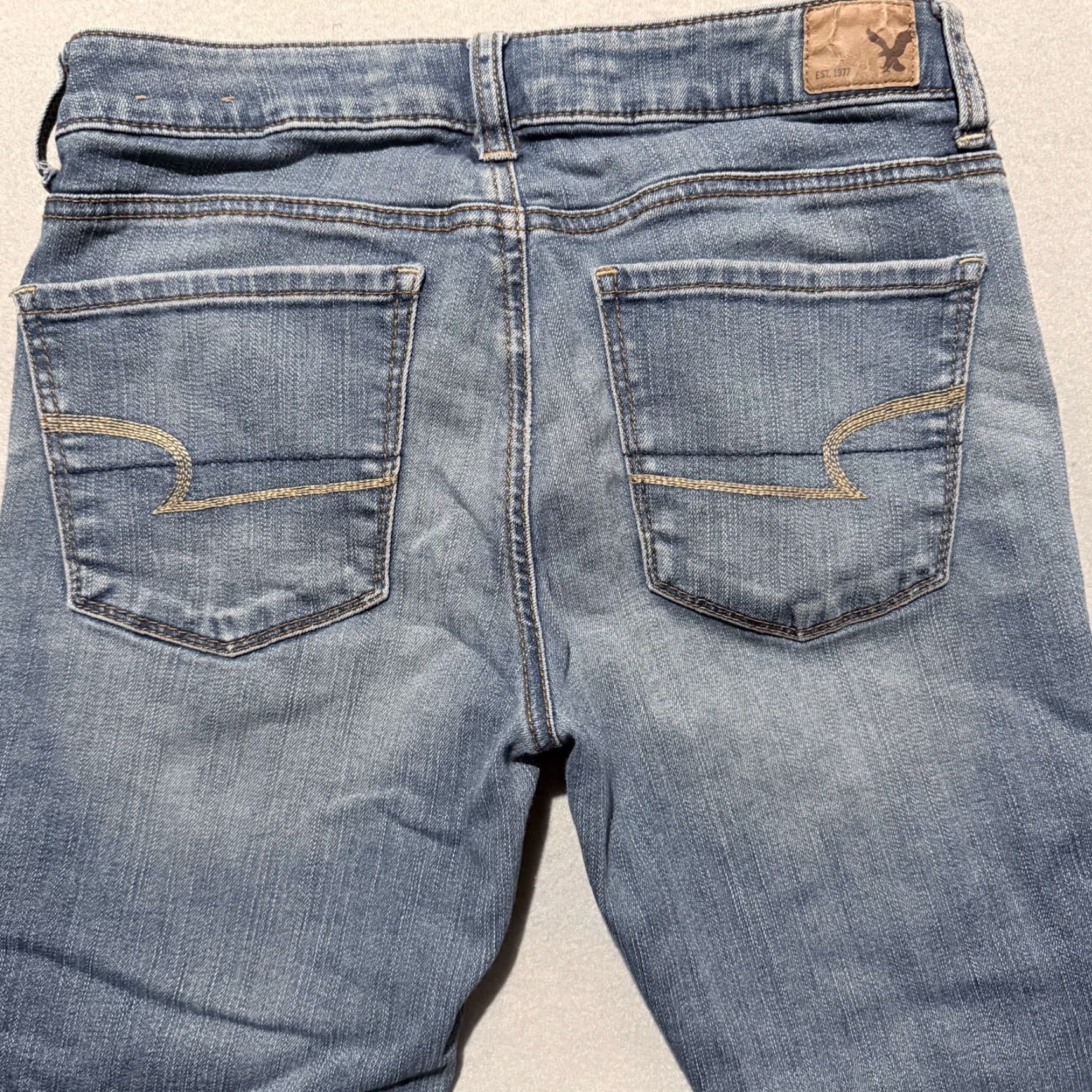 American Eagle Outfitters American Eagle Hi-Rise Jegging Crop Jeans Women's Blue Denim Super Stretch - 6 Size 28" / US 6 / IT 42 - 4 Thumbnail